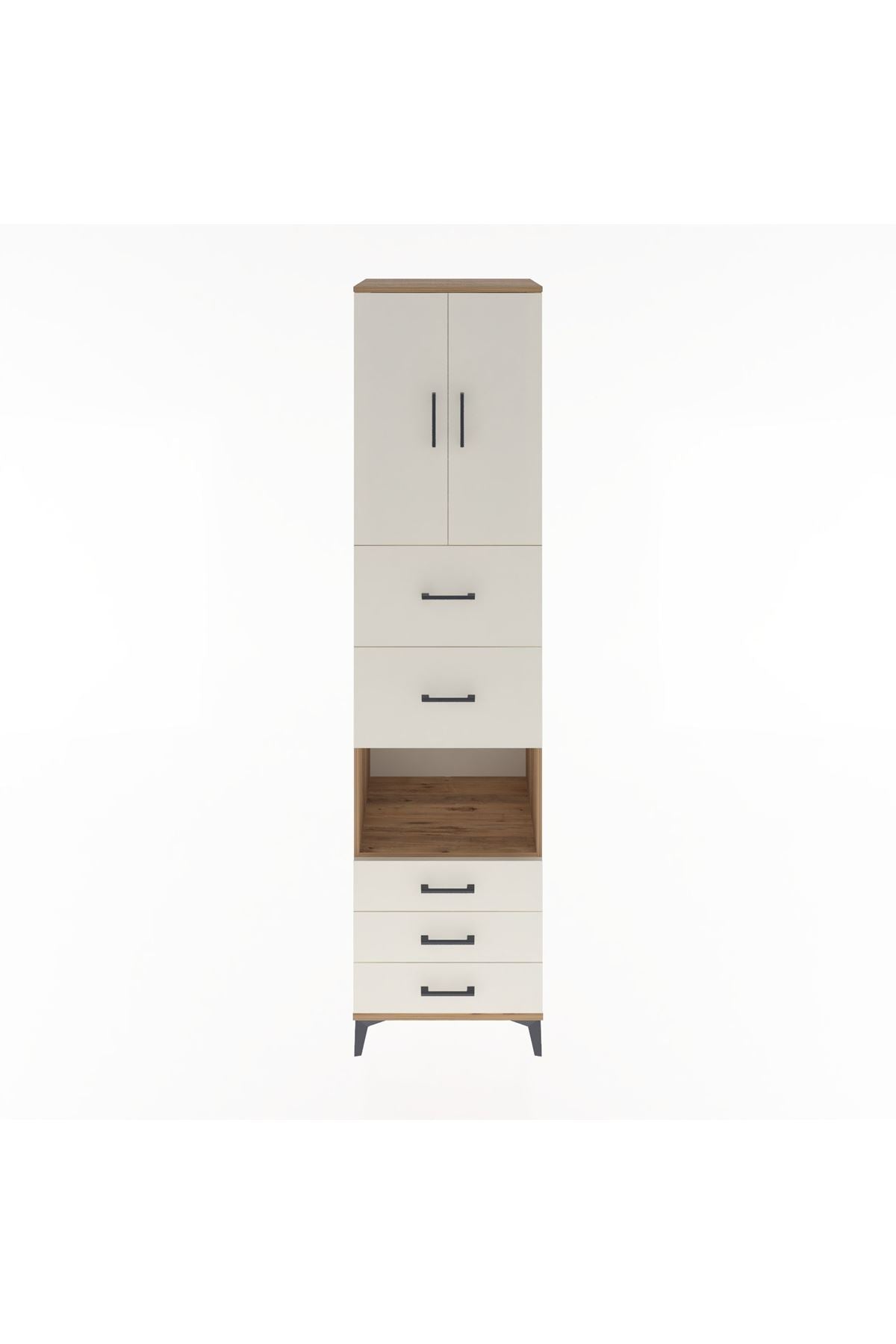 Hyperion Dolap 3 Raflı 5 Çekmeceli 2 Kapaklı 60x44x243 - S65M068V7B