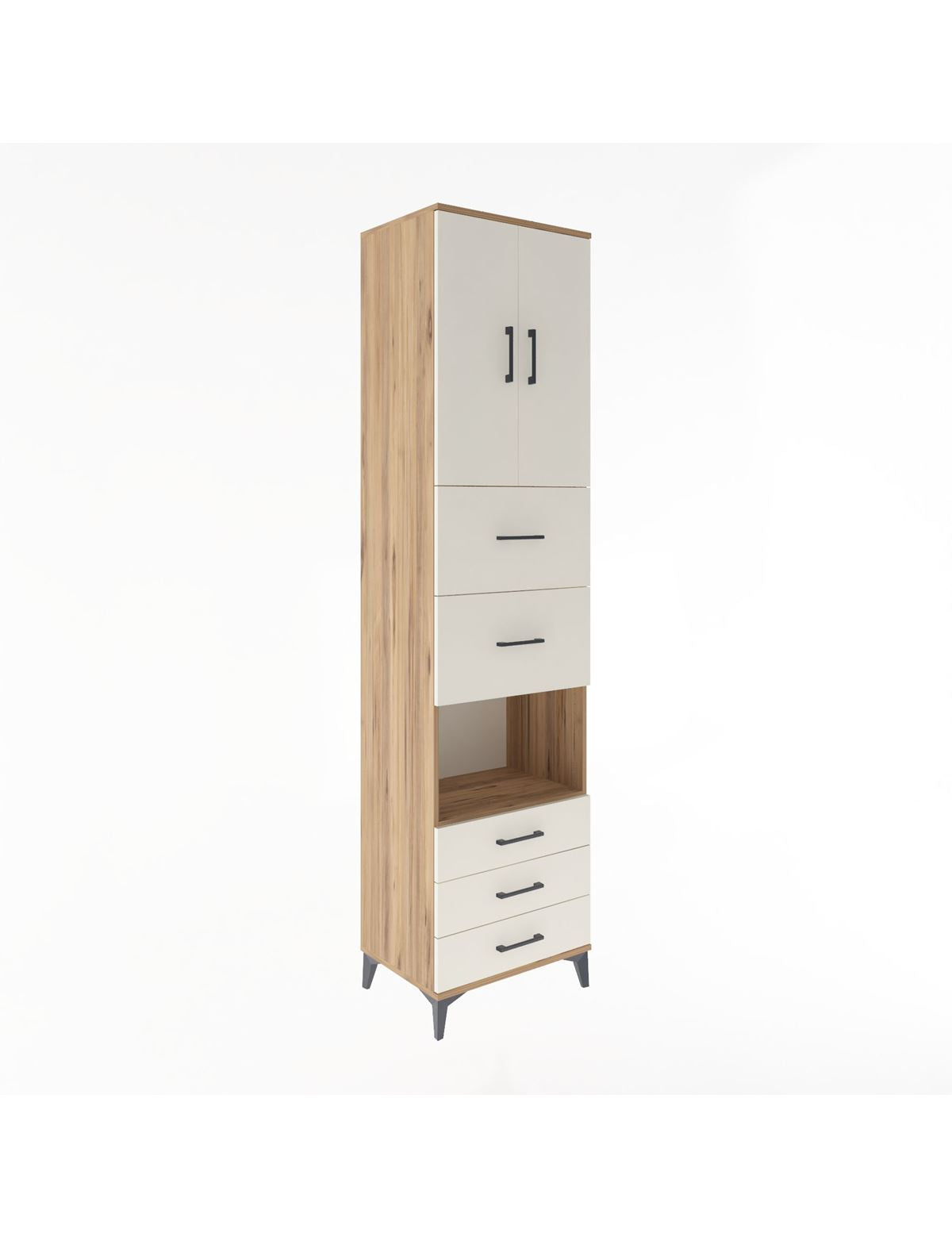 Hyperion Dolap 3 Raflı 5 Çekmeceli 2 Kapaklı 60x44x243 - S65M068V7B