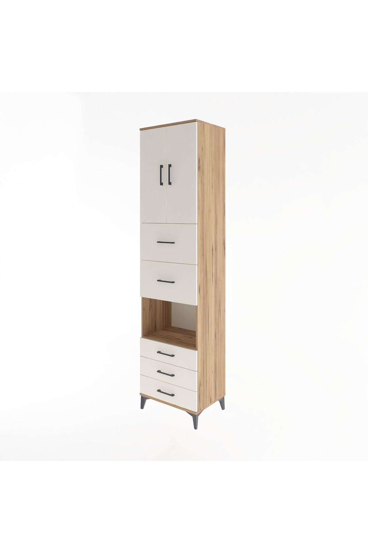 Hyperion Dolap 3 Raflı 5 Çekmeceli 2 Kapaklı 60x44x243 - S65M068V7B