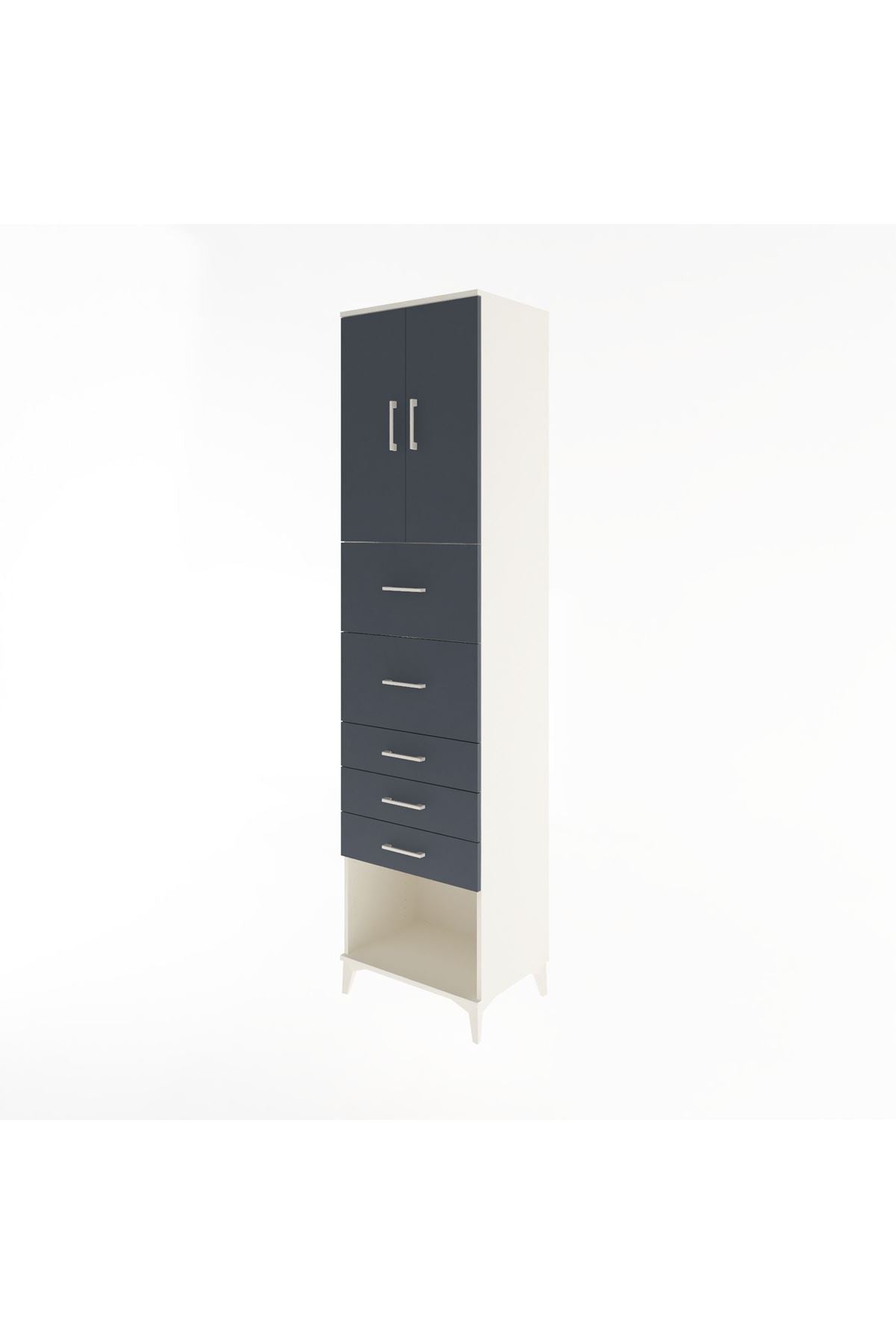 Hyperion Dolap 2 Raflı 5 Çekmeceli 2 Kapaklı 60x44x243 - S65M069V2B