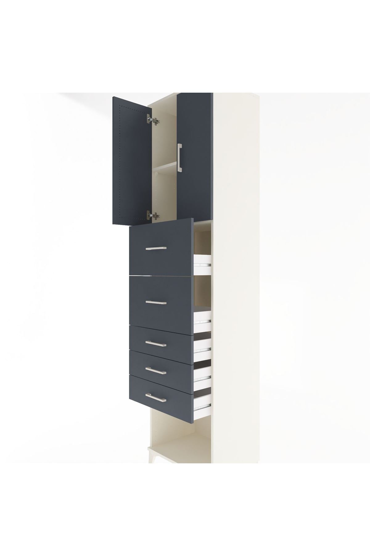 Hyperion Dolap 2 Raflı 5 Çekmeceli 2 Kapaklı 60x44x243 - S65M069V2B