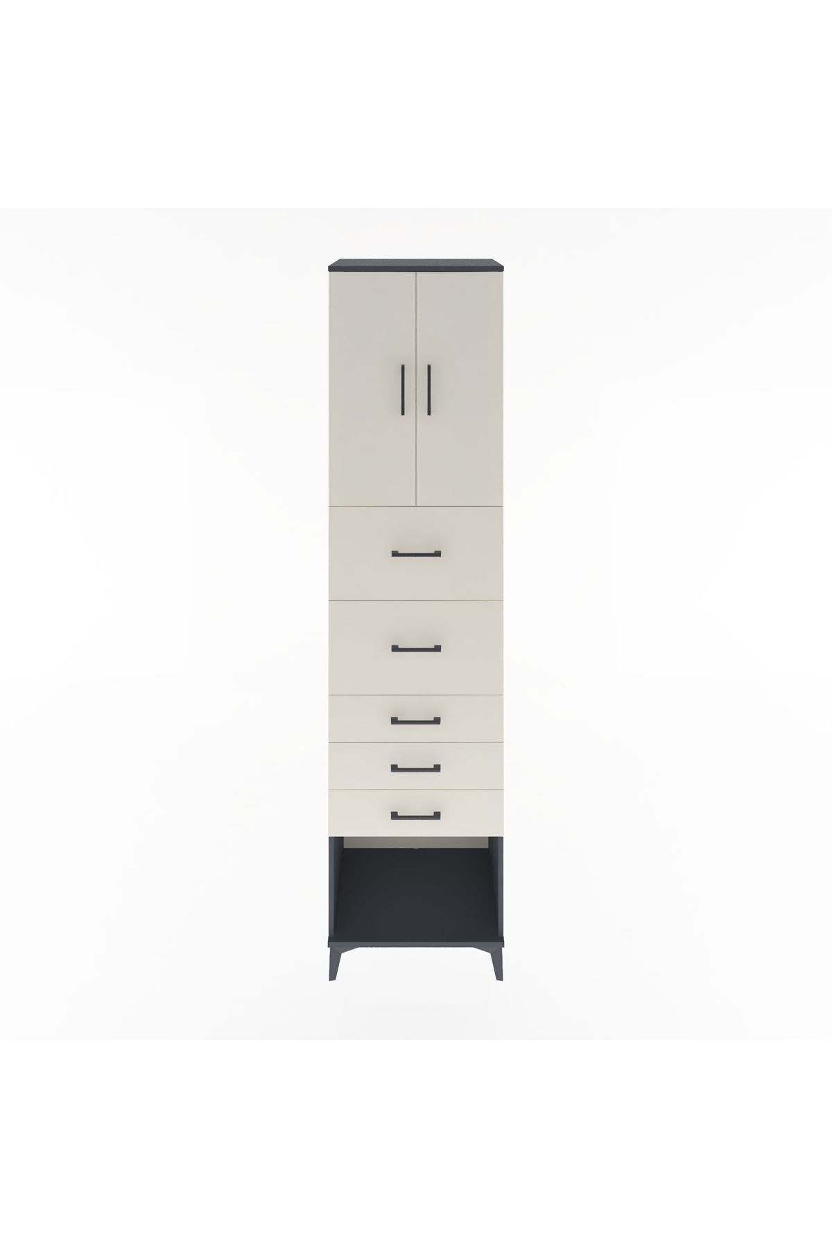 Hyperion Dolap 2 Raflı 5 Çekmeceli 2 Kapaklı 60x44x243 - S65M069V4B