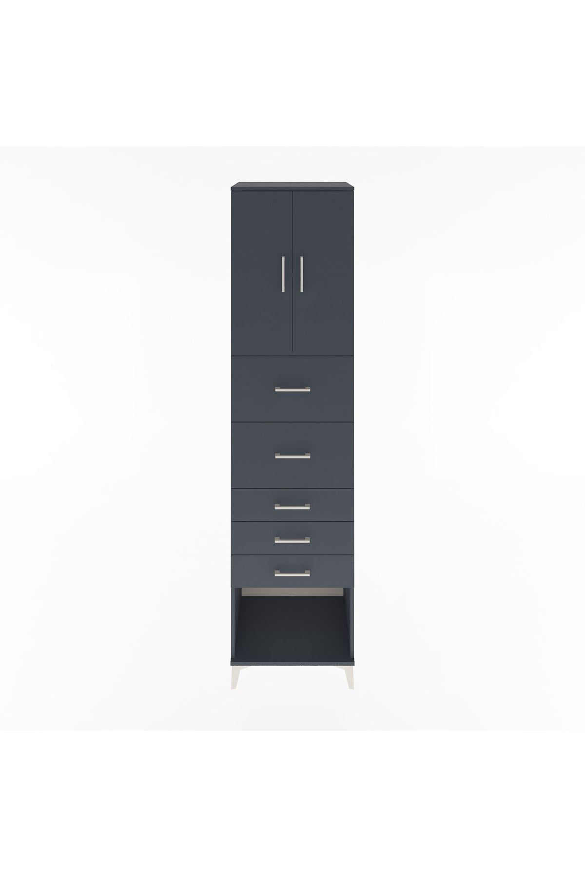 Hyperion Dolap 2 Raflı 5 Çekmeceli 2 Kapaklı 60x44x243 - S65M069V5B