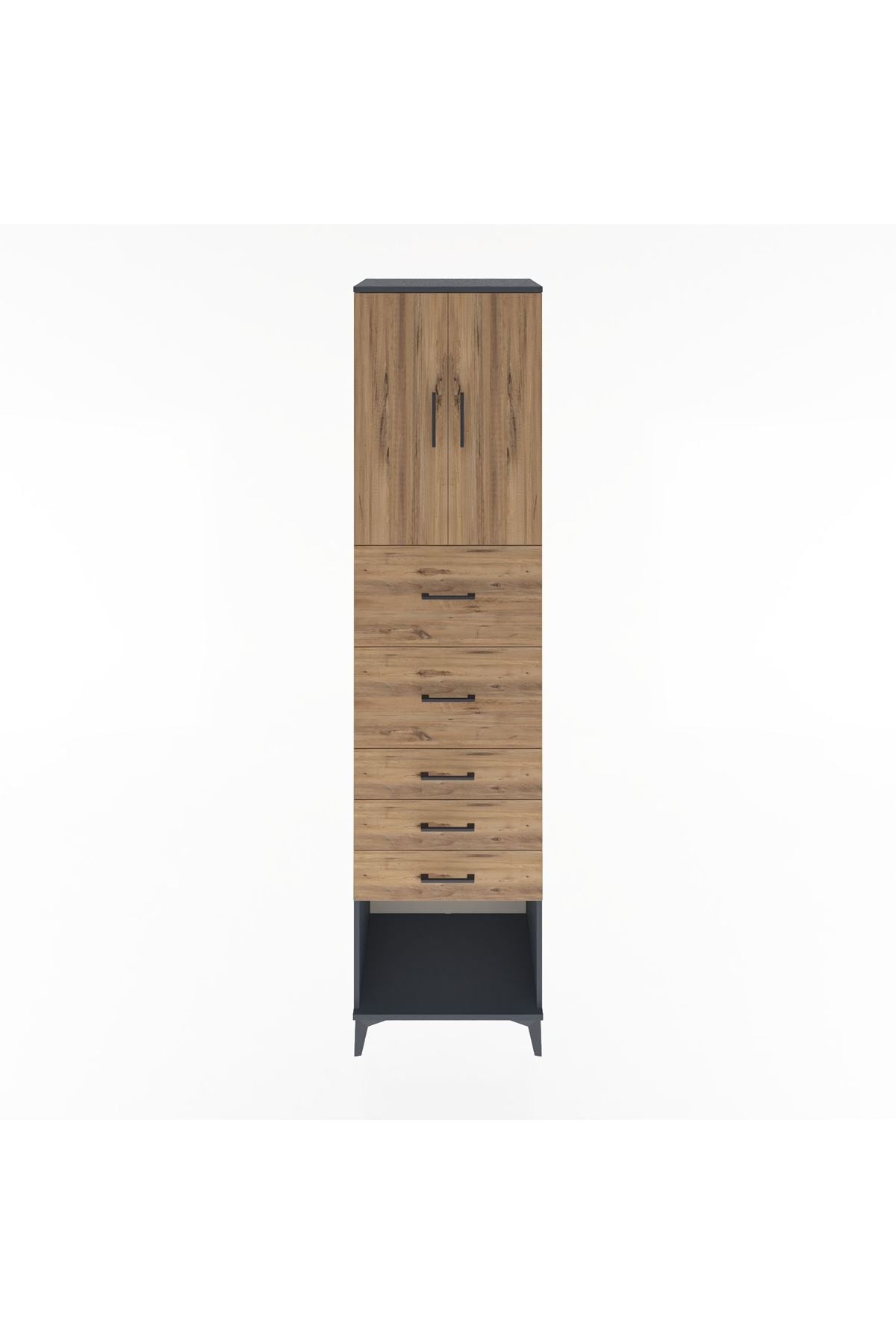 Hyperion Dolap 2 Raflı 5 Çekmeceli 2 Kapaklı 60x44x243 - S65M069V6B