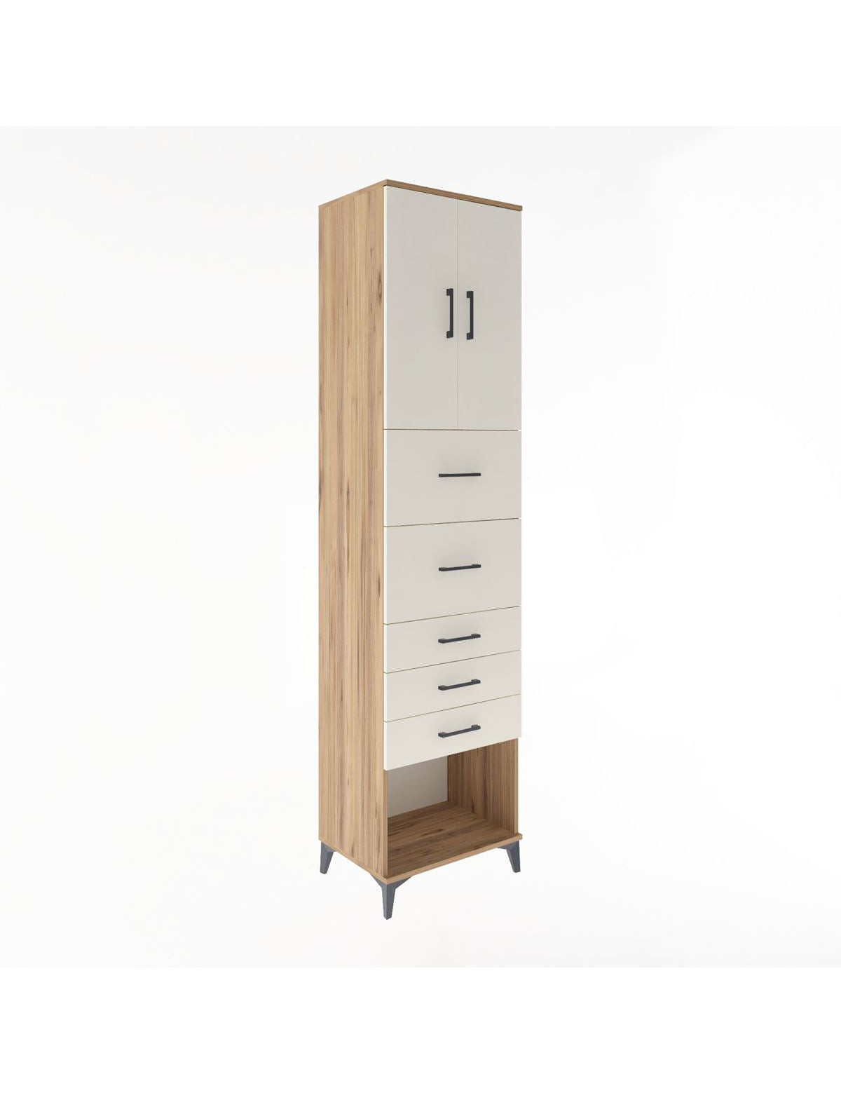 Hyperion Dolap 2 Raflı 5 Çekmeceli 2 Kapaklı 60x44x243 - S65M069V7B