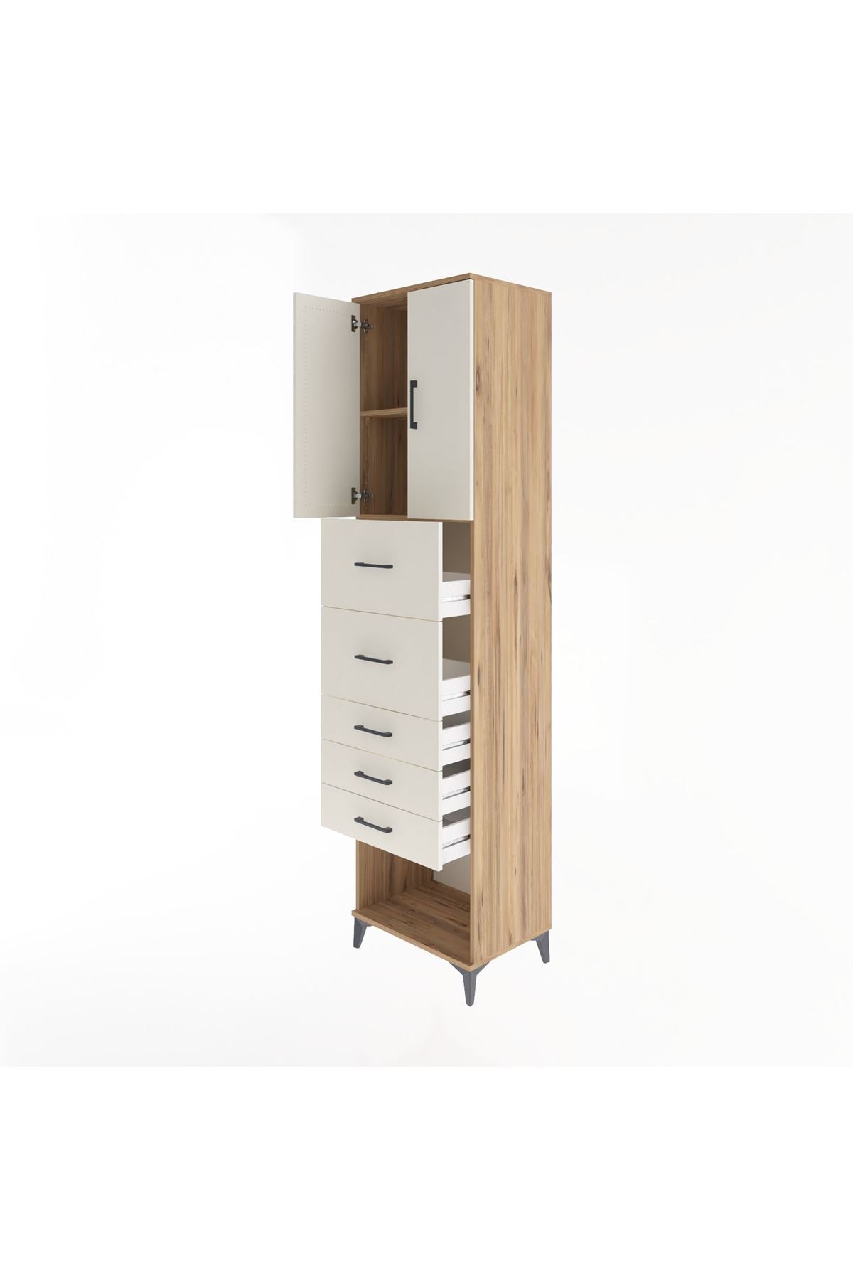 Hyperion Dolap 2 Raflı 5 Çekmeceli 2 Kapaklı 60x44x243 - S65M069V7B