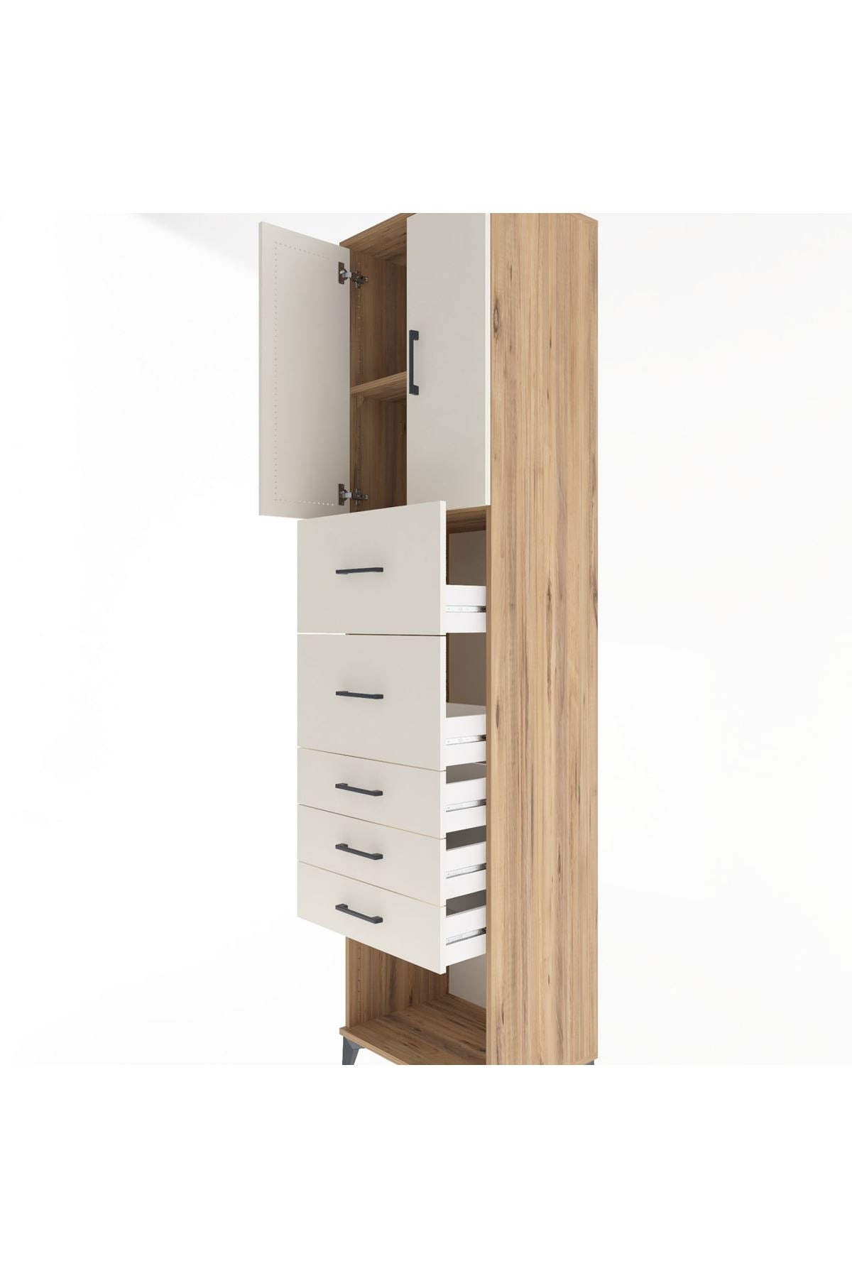 Hyperion Dolap 2 Raflı 5 Çekmeceli 2 Kapaklı 60x44x243 - S65M069V7B