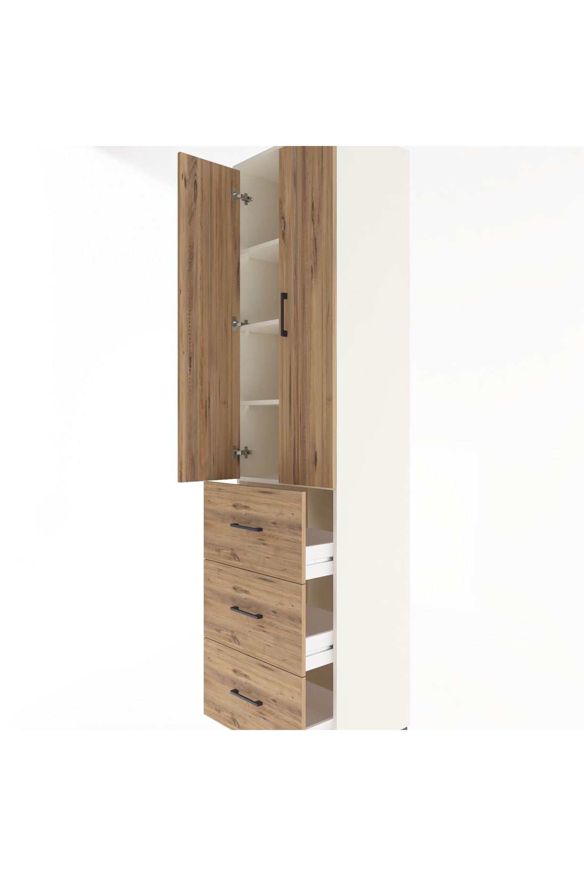 Hyperion Dolap 4 Raflı 3 Çekmeceli 2 Kapaklı 60x44x243 - S65M070V3B