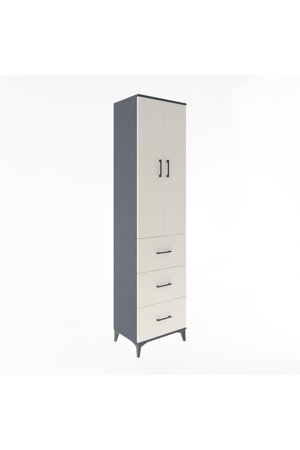 Hyperion Dolap 4 Raflı 3 Çekmeceli 2 Kapaklı 60x44x243 - S65M070V4B