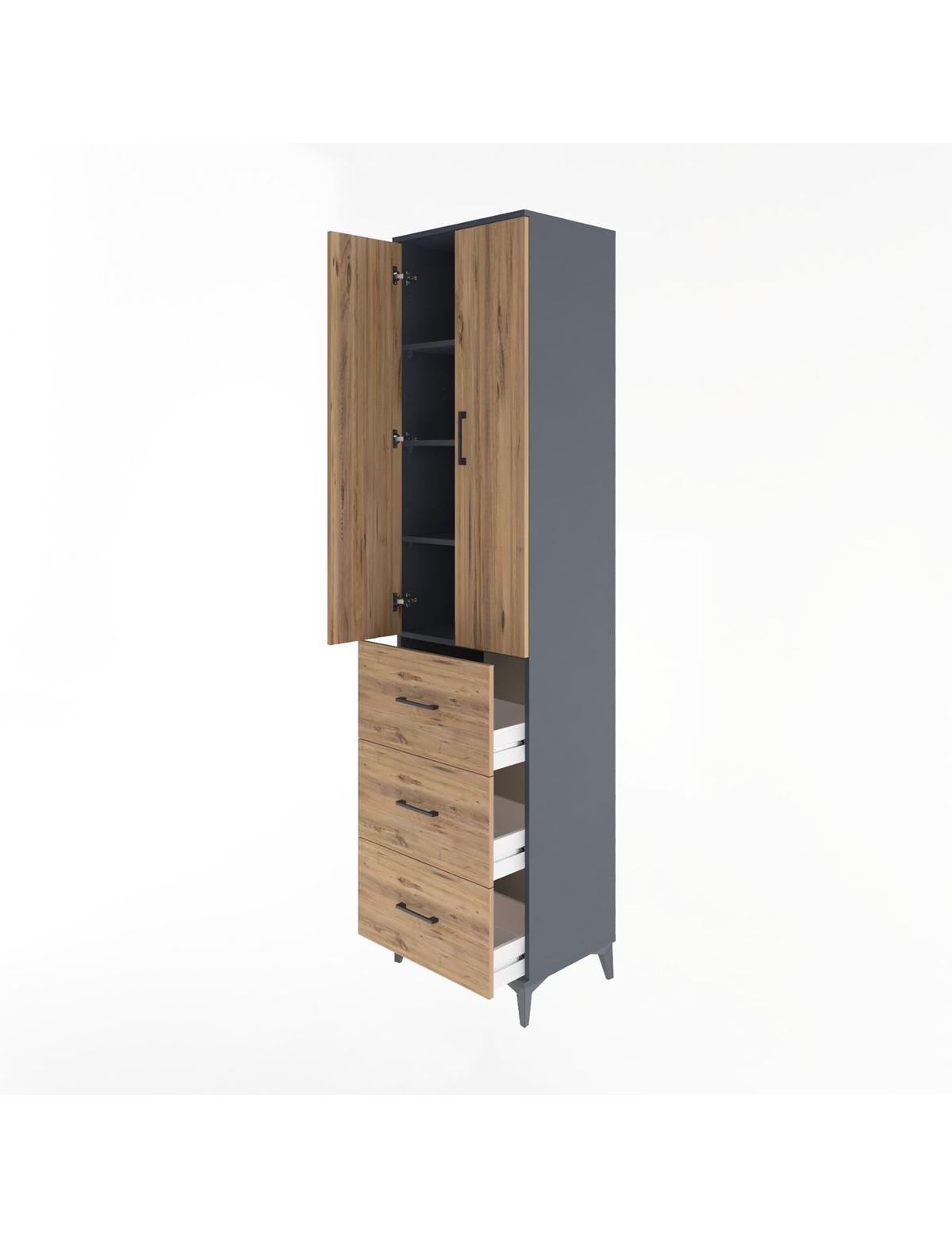 Hyperion Dolap 4 Raflı 3 Çekmeceli 2 Kapaklı 60x44x243 - S65M070V6B