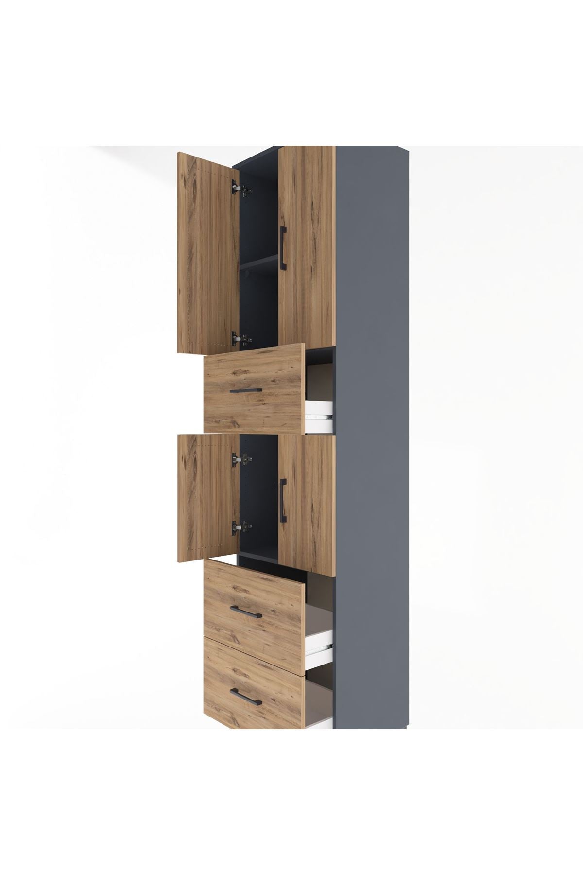 Hyperion Dolap 3 Raflı 3 Çekmeceli 4 Kapaklı 60x44x243 - S65M071V6B