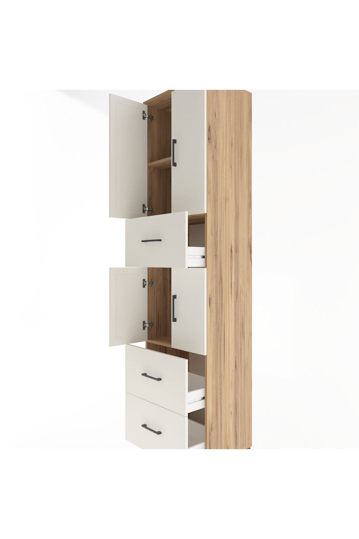 Hyperion Dolap 3 Raflı 3 Çekmeceli 4 Kapaklı 60x44x243 - S65M071V7B