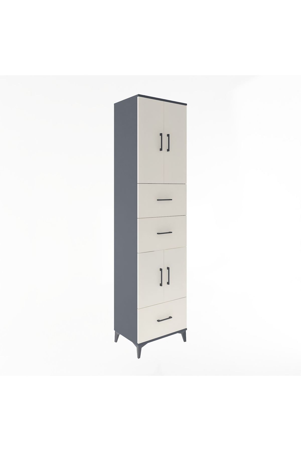 Hyperion Dolap 3 Raflı 3 Çekmeceli 4 Kapaklı 60x44x243 - S65M072V4B