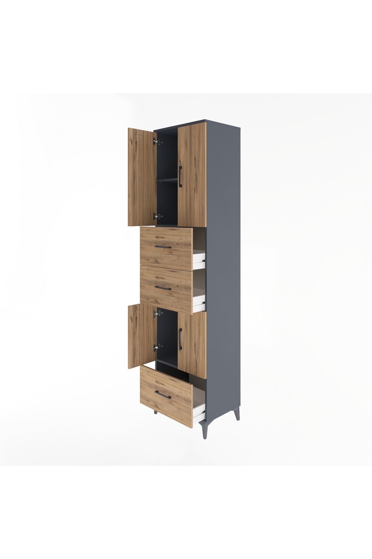 Hyperion Dolap 3 Raflı 3 Çekmeceli 4 Kapaklı 60x44x243 - S65M072V6B