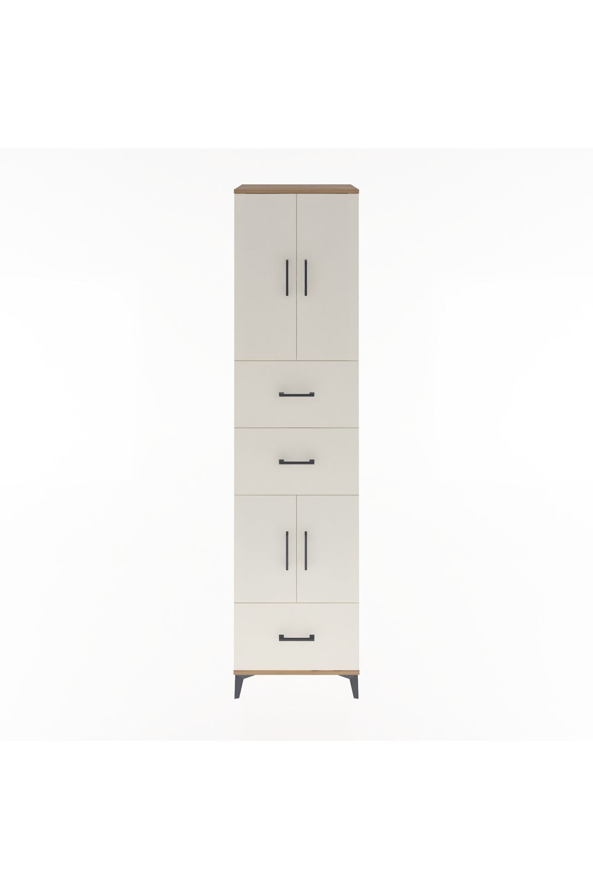 Hyperion Dolap 3 Raflı 3 Çekmeceli 4 Kapaklı 60x44x243 - S65M072V7B