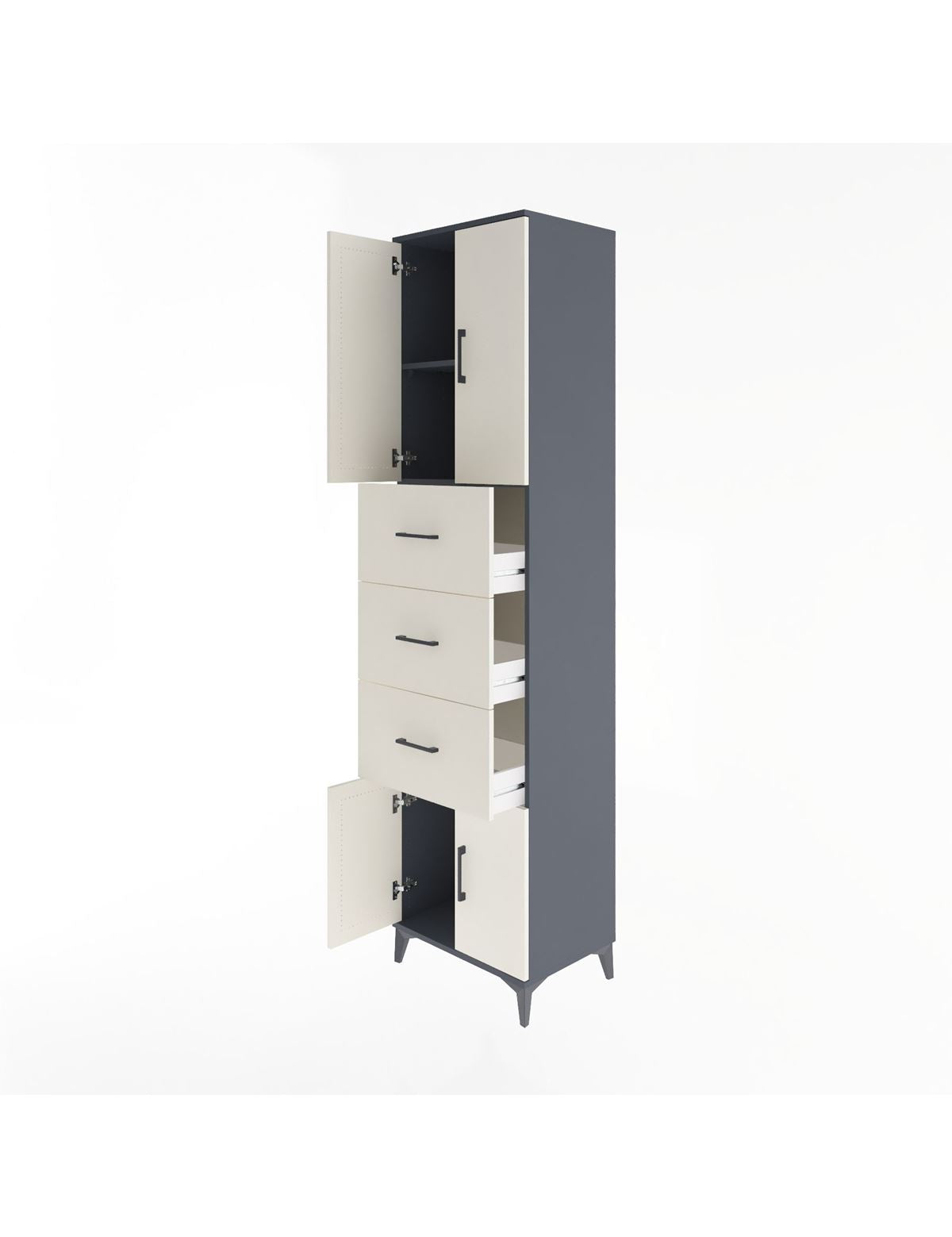 Hyperion Dolap 2 Raflı 3 Çekmeceli 4 Kapaklı 60x44x243 - S65M073V4B