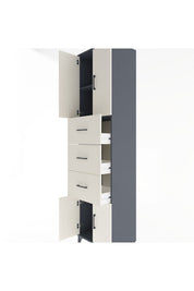 Hyperion Dolap 2 Raflı 3 Çekmeceli 4 Kapaklı 60x44x243 - S65M073V4B