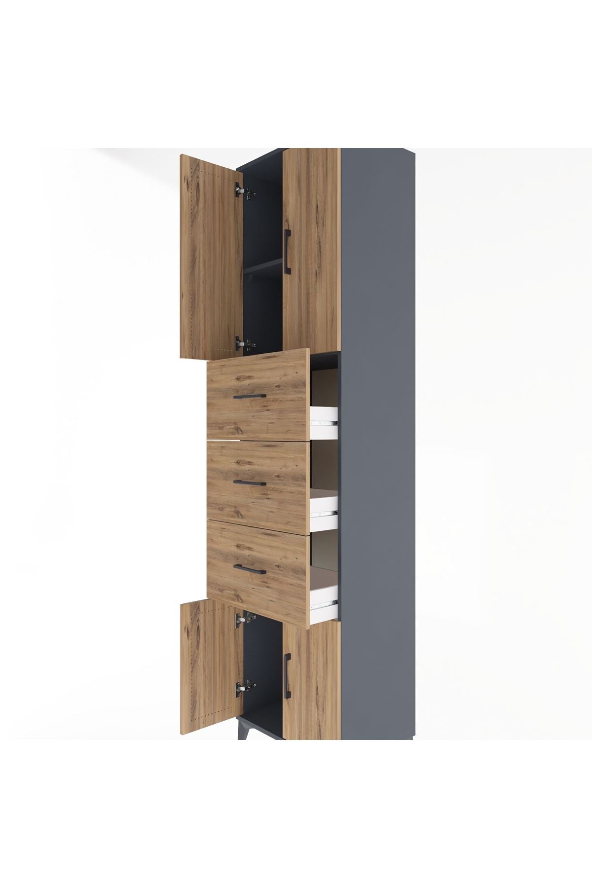 Hyperion Dolap 2 Raflı 3 Çekmeceli 4 Kapaklı 60x44x243 - S65M073V6B