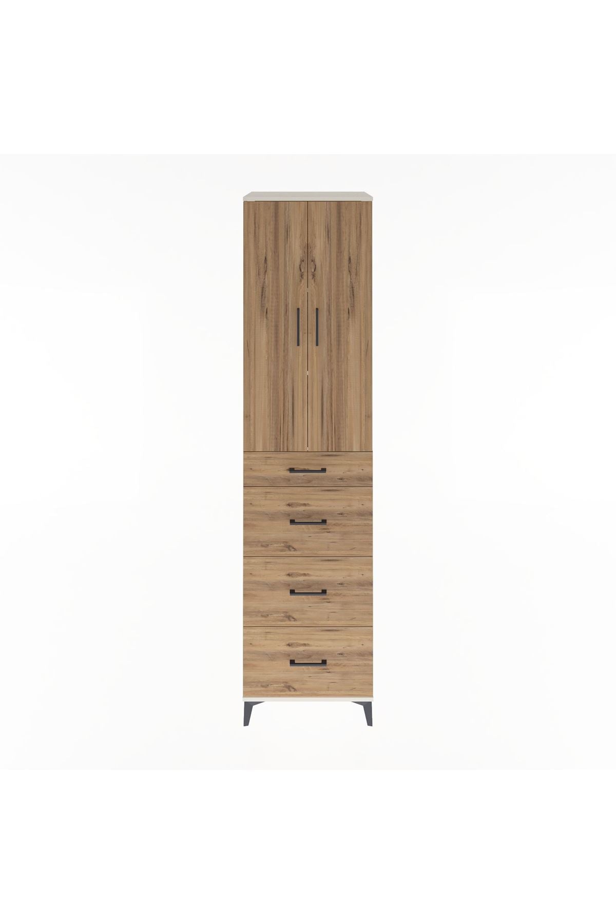 Hyperion Dolap 3 Raflı 4 Çekmeceli 2 Kapaklı 60x44x243 - S65M074V3B