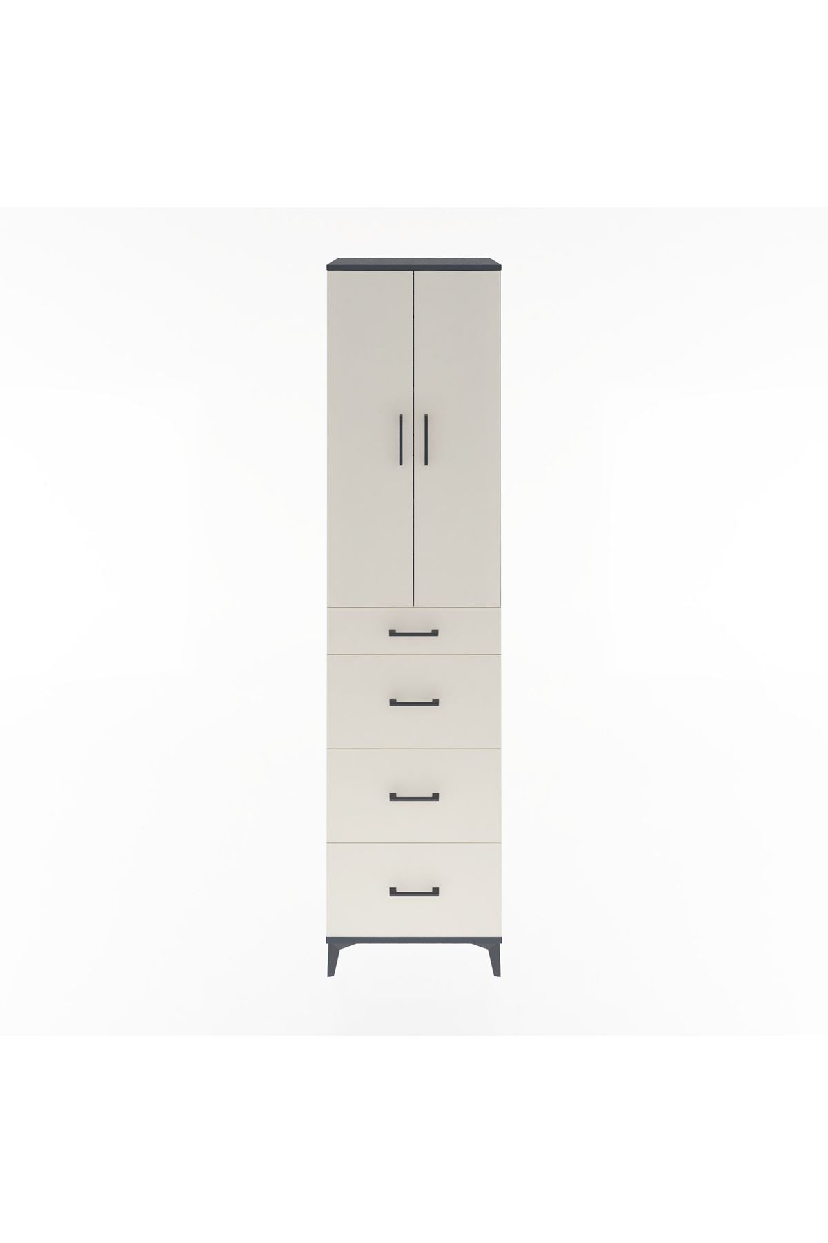 Hyperion Dolap 3 Raflı 4 Çekmeceli 2 Kapaklı 60x44x243 - S65M074V4B