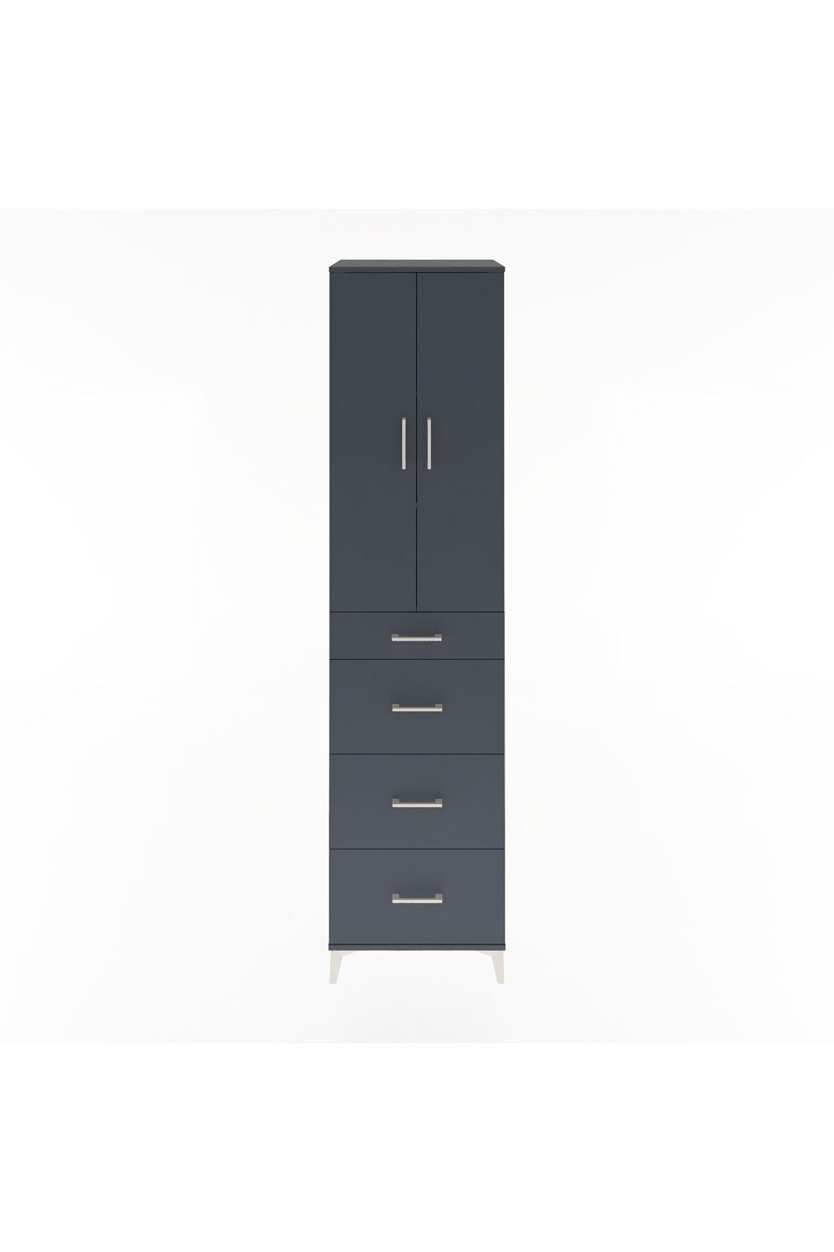 Hyperion Dolap 3 Raflı 4 Çekmeceli 2 Kapaklı 60x44x243 - S65M074V5B
