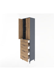 Hyperion Dolap 3 Raflı 4 Çekmeceli 2 Kapaklı 60x44x243 - S65M074V6B