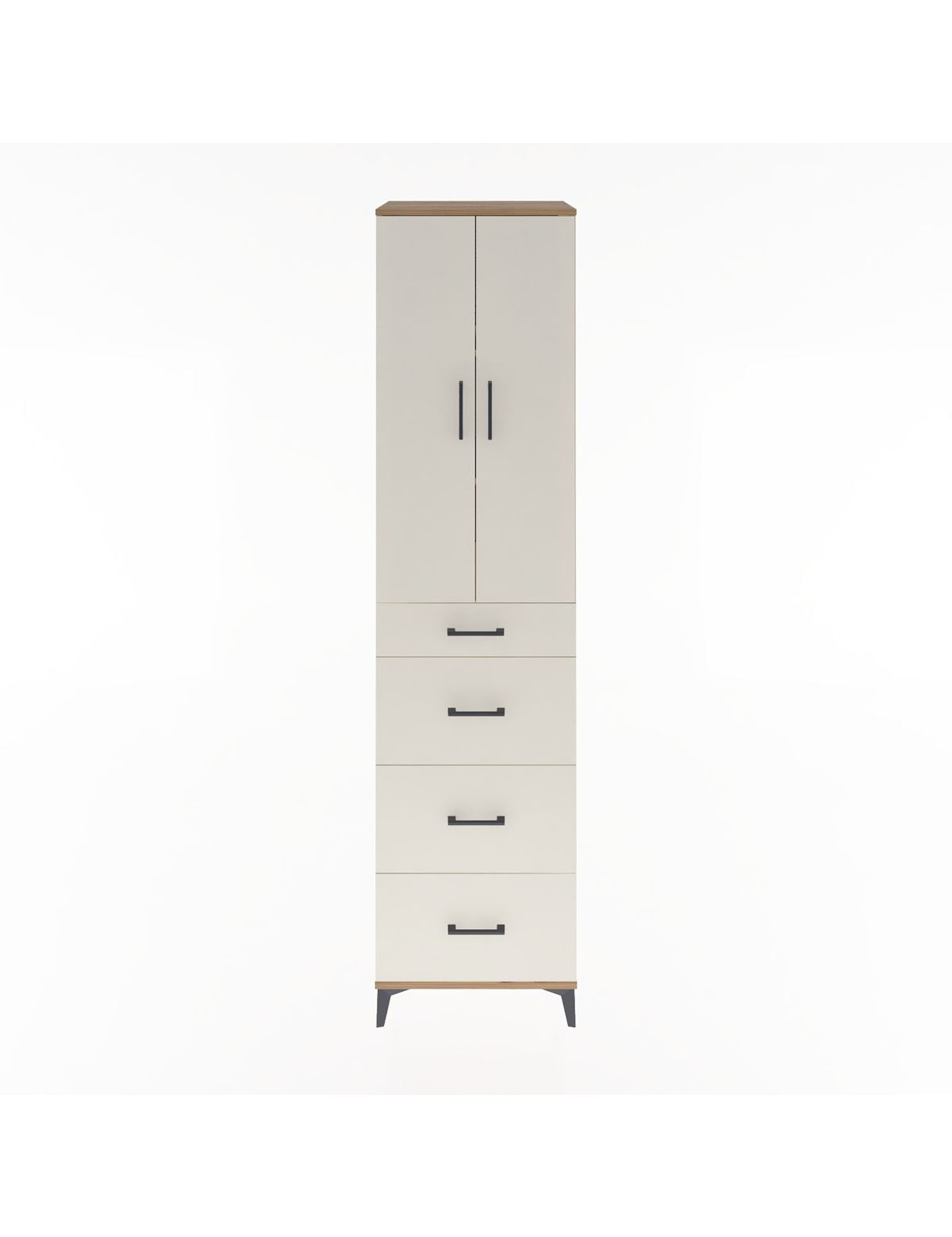 Hyperion Dolap 3 Raflı 4 Çekmeceli 2 Kapaklı 60x44x243 - S65M074V7B