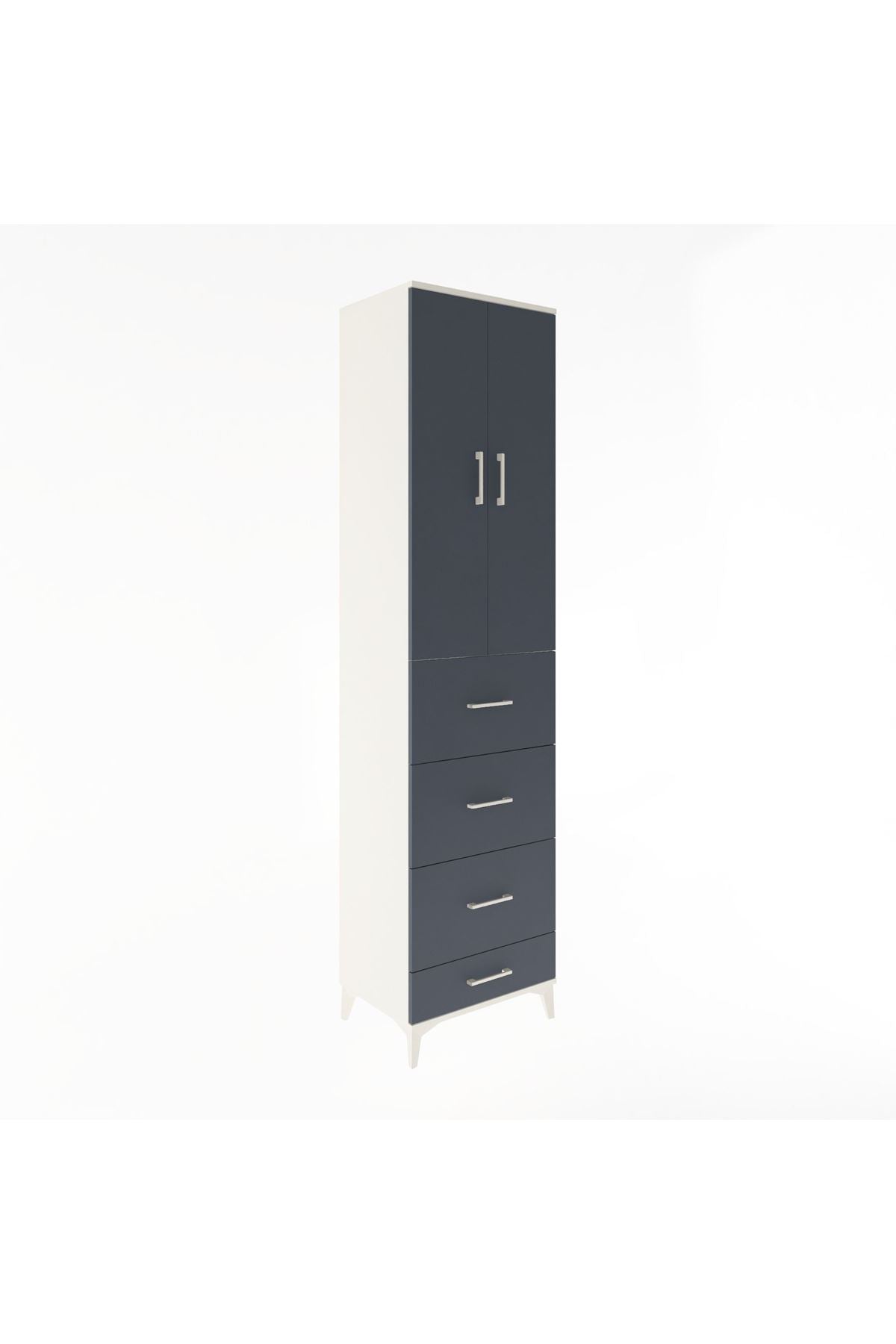Hyperion Dolap 3 Raflı 4 Çekmeceli 2 Kapaklı 60x44x243 - S65M075V2B