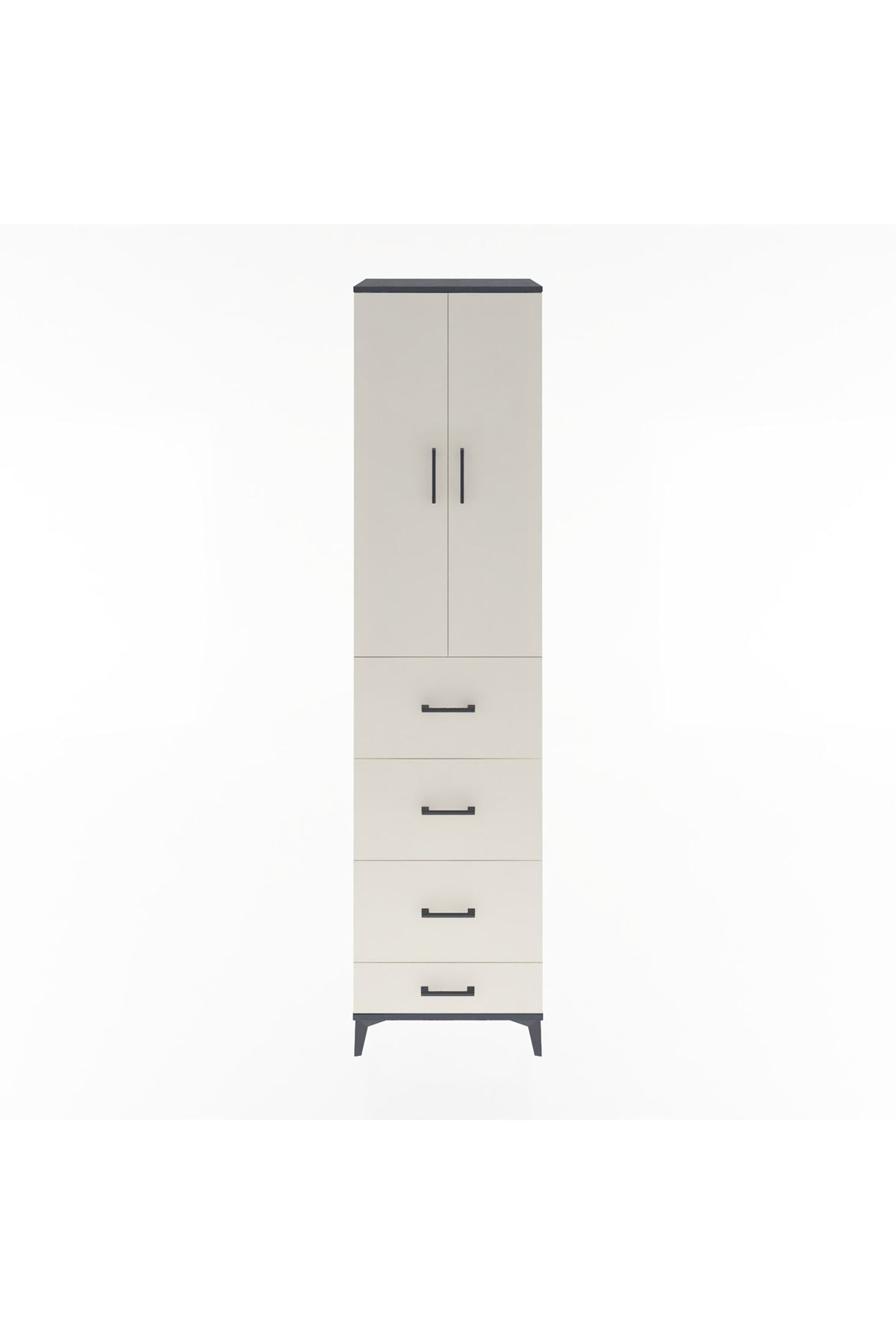 Hyperion Dolap 3 Raflı 4 Çekmeceli 2 Kapaklı 60x44x243 - S65M075V4B