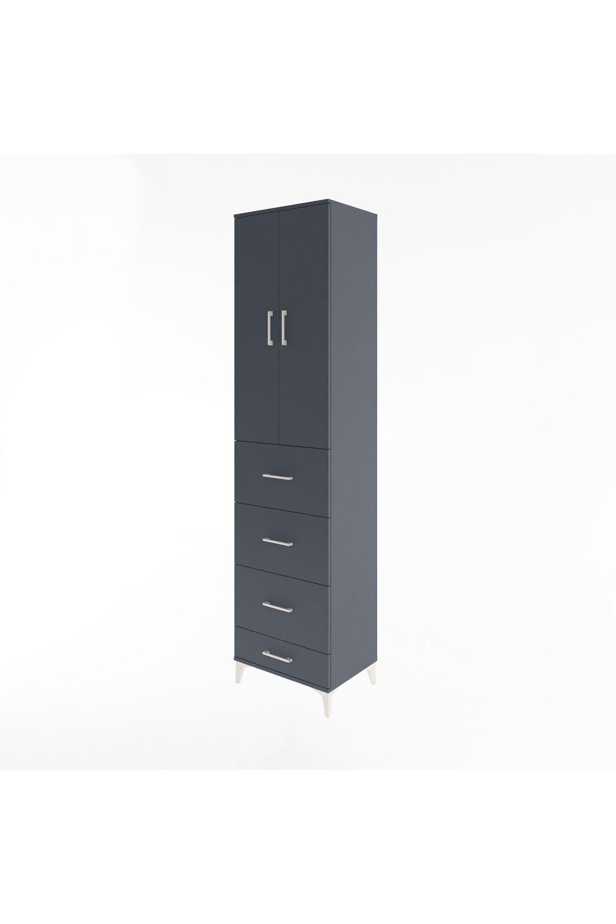 Hyperion Dolap 3 Raflı 4 Çekmeceli 2 Kapaklı 60x44x243 - S65M075V5B
