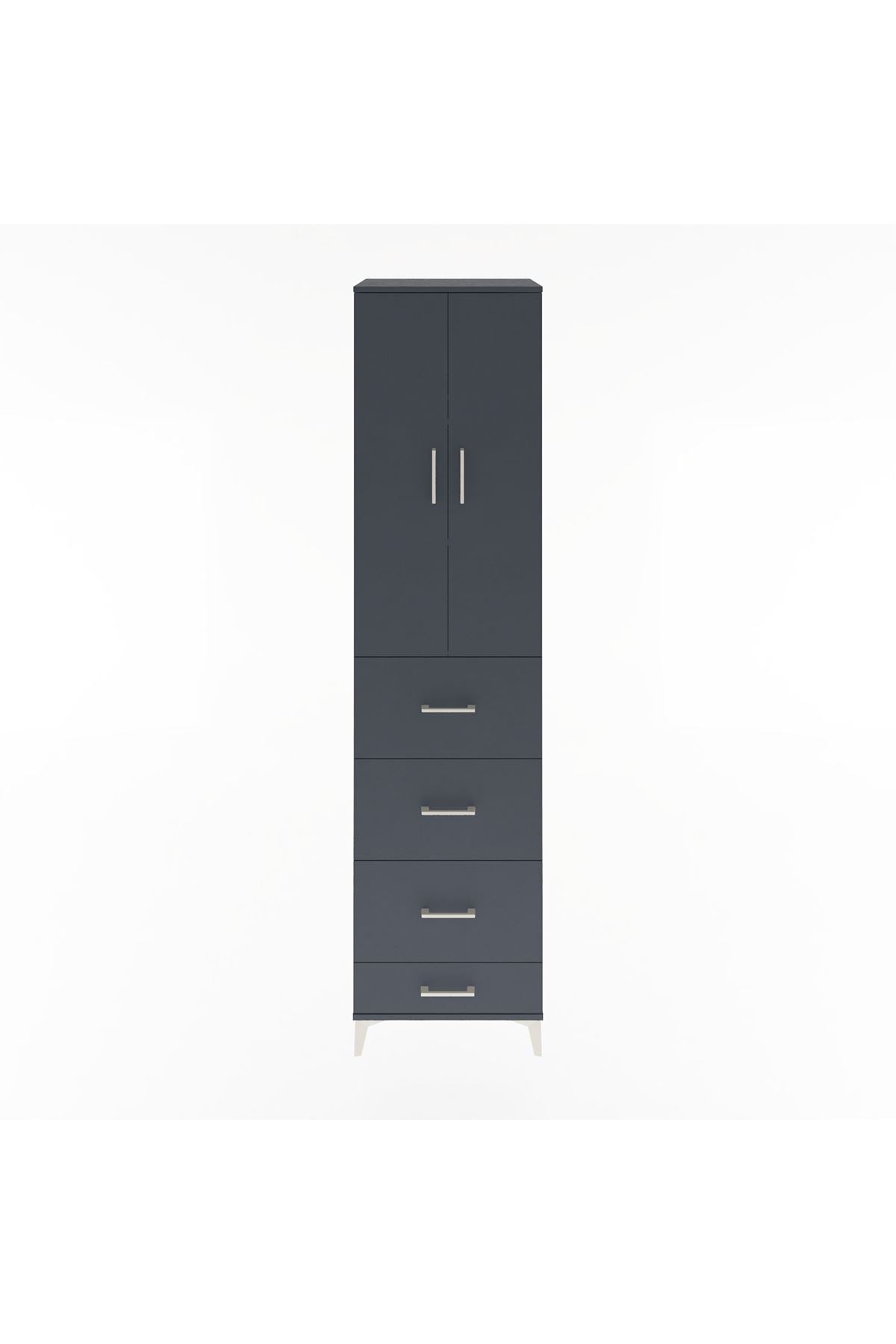 Hyperion Dolap 3 Raflı 4 Çekmeceli 2 Kapaklı 60x44x243 - S65M075V5B