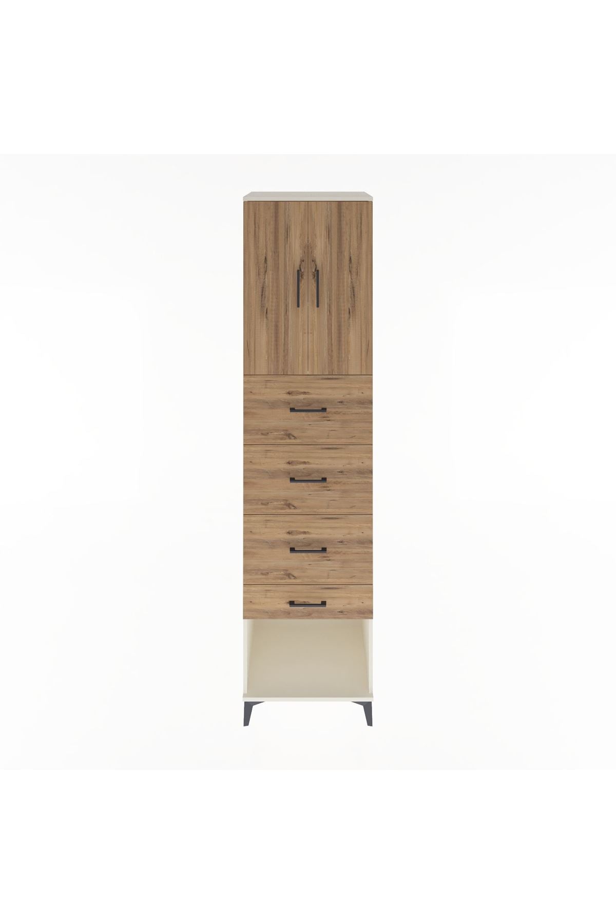 Hyperion Dolap 2 Raflı 4 Çekmeceli 2 Kapaklı 60x44x243 - S65M076V3B
