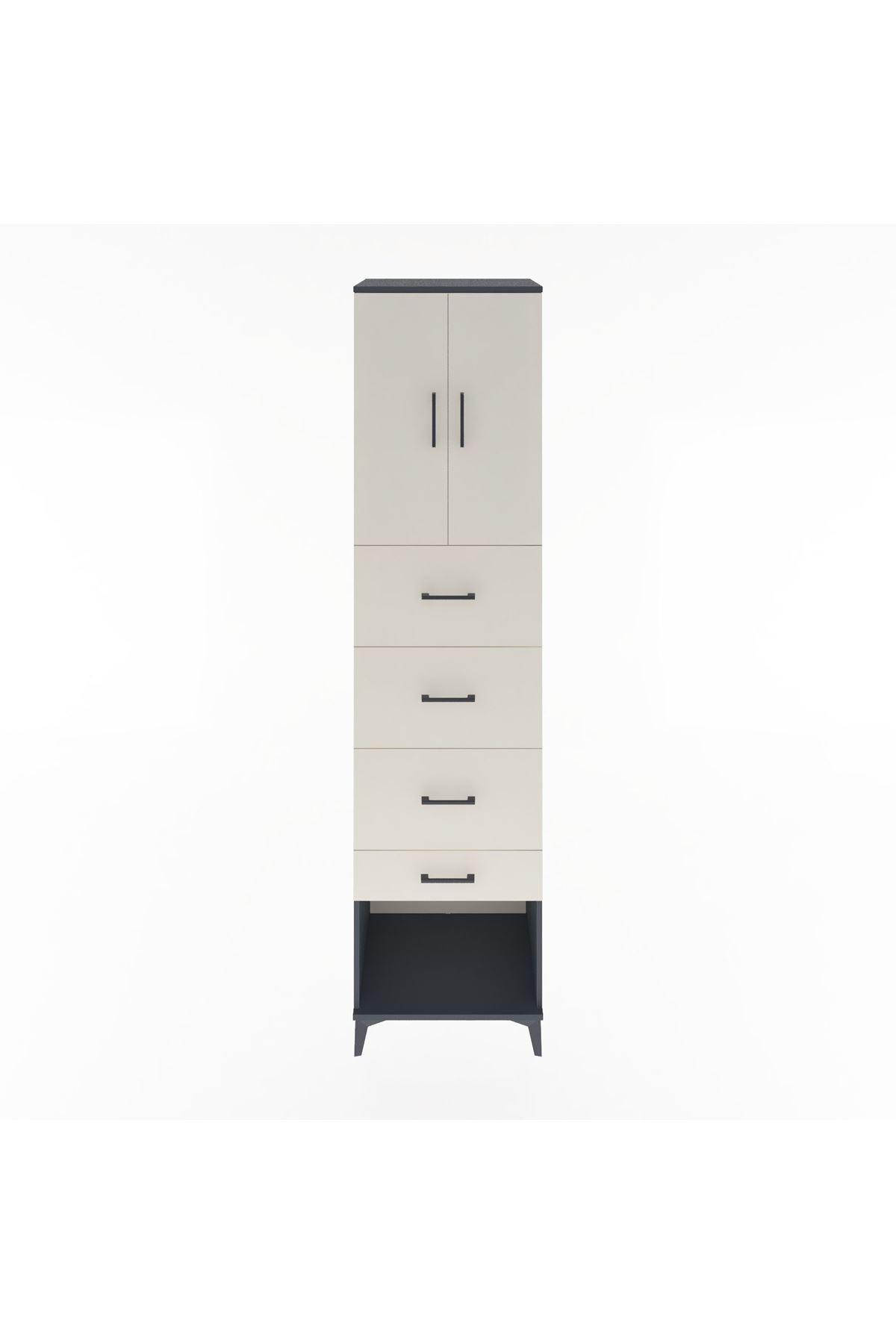 Hyperion Dolap 2 Raflı 4 Çekmeceli 2 Kapaklı 60x44x243 - S65M076V4B