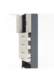 Hyperion Dolap 2 Raflı 4 Çekmeceli 2 Kapaklı 60x44x243 - S65M076V4B