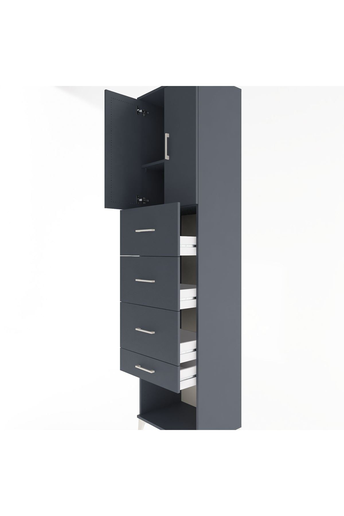 Hyperion Dolap 2 Raflı 4 Çekmeceli 2 Kapaklı 60x44x243 - S65M076V5B