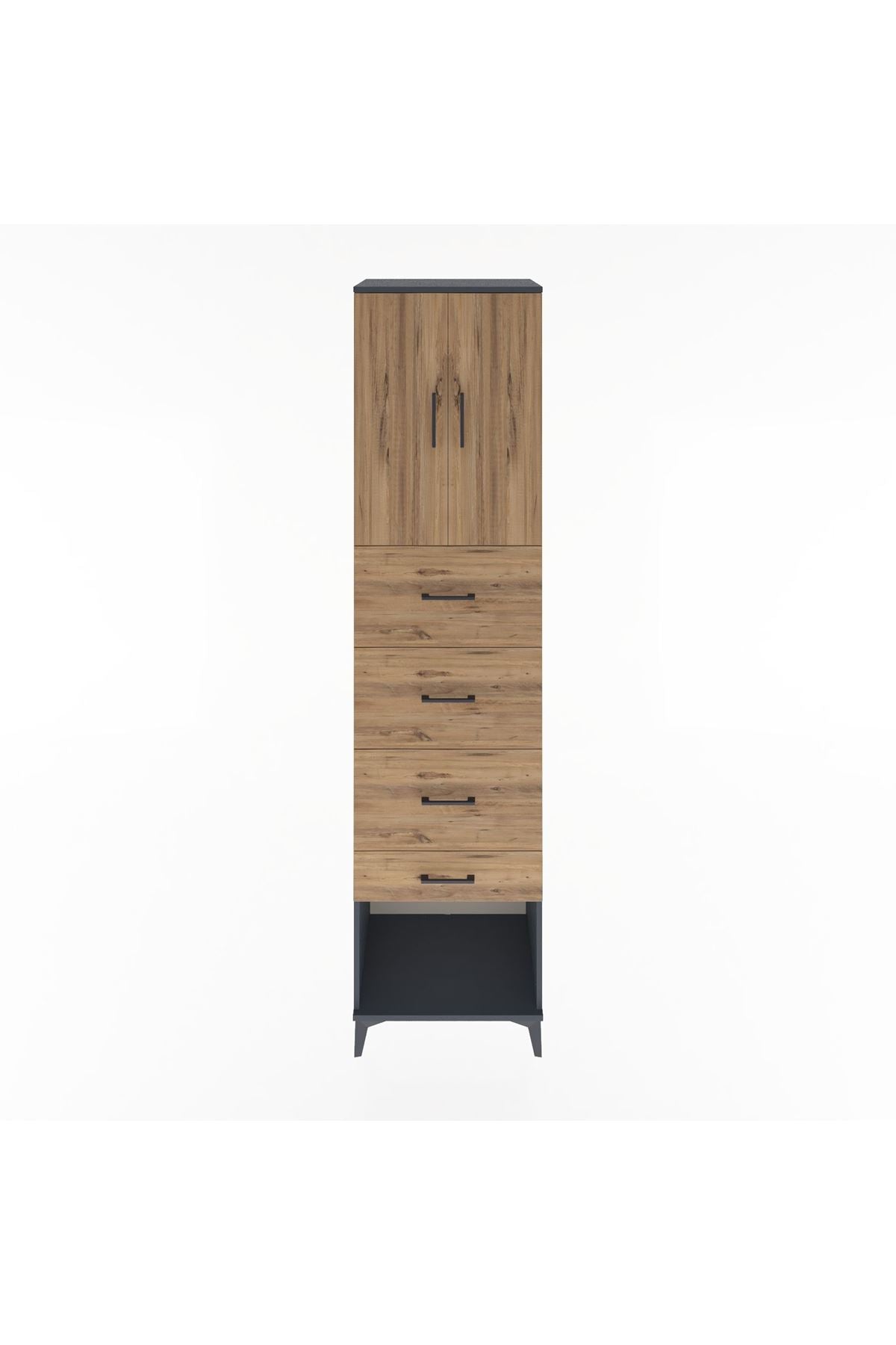 Hyperion Dolap 2 Raflı 4 Çekmeceli 2 Kapaklı 60x44x243 - S65M076V6B