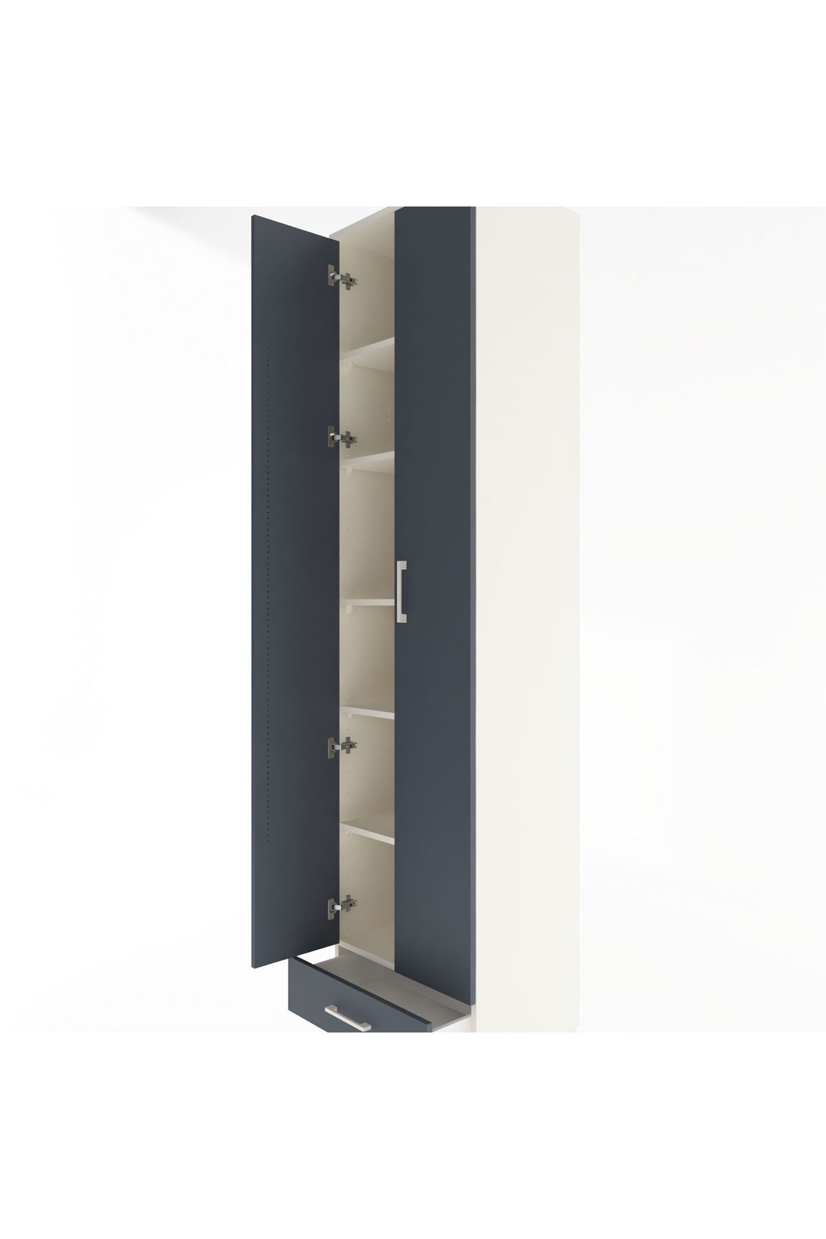 Hyperion Dolap 6 Raflı Tek Çekmeceli 2 Kapaklı 60x44x243 - S65M077V2B