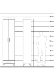Hyperion Dolap 6 Raflı Tek Çekmeceli 2 Kapaklı 60x44x243 - S65M077V3B