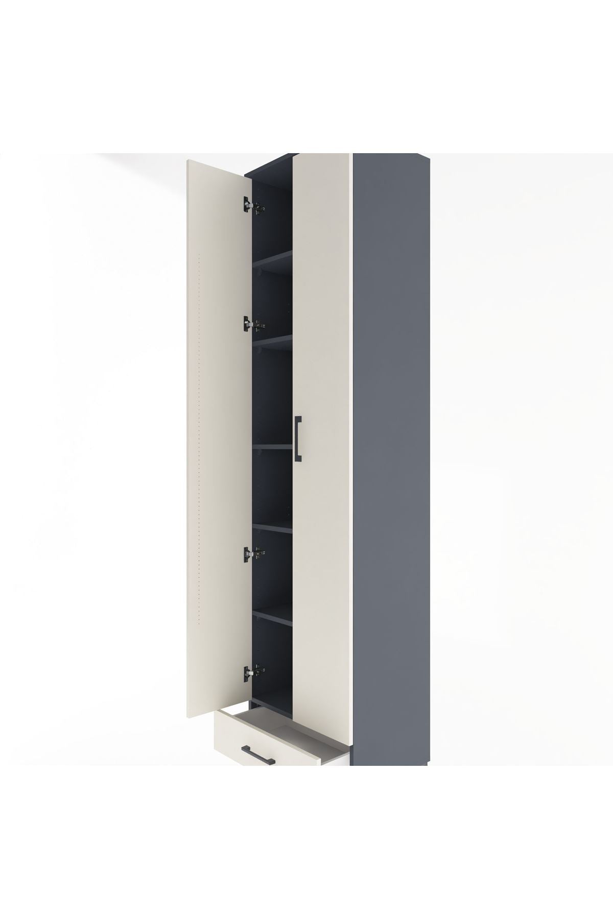 Hyperion Dolap 6 Raflı Tek Çekmeceli 2 Kapaklı 60x44x243 - S65M077V4B