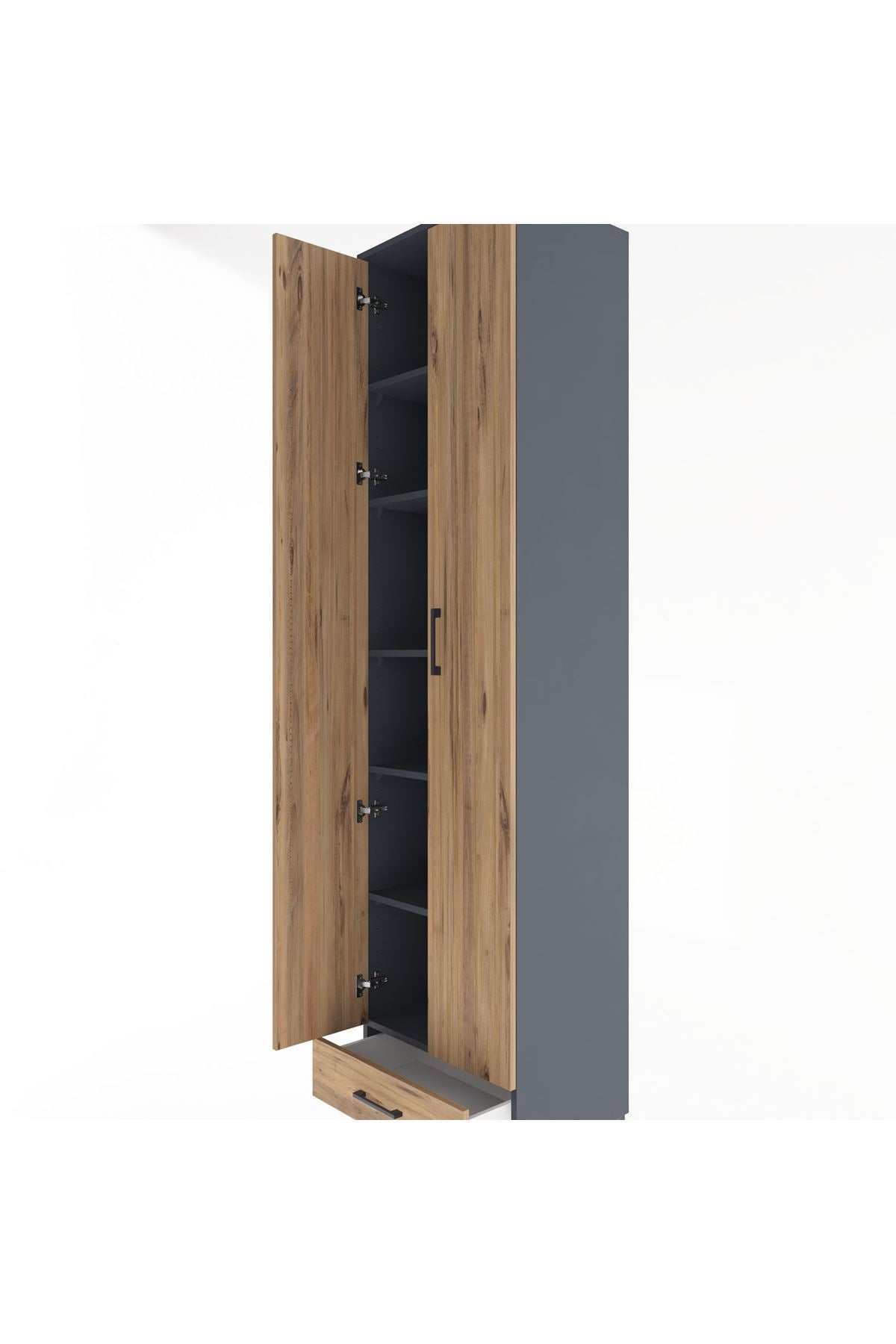 Hyperion Dolap 6 Raflı Tek Çekmeceli 2 Kapaklı 60x44x243 - S65M077V6B