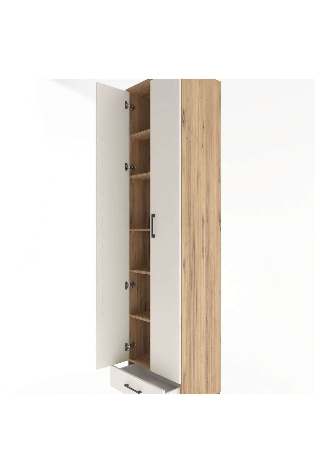 Hyperion Dolap 6 Raflı Tek Çekmeceli 2 Kapaklı 60x44x243 - S65M077V7B