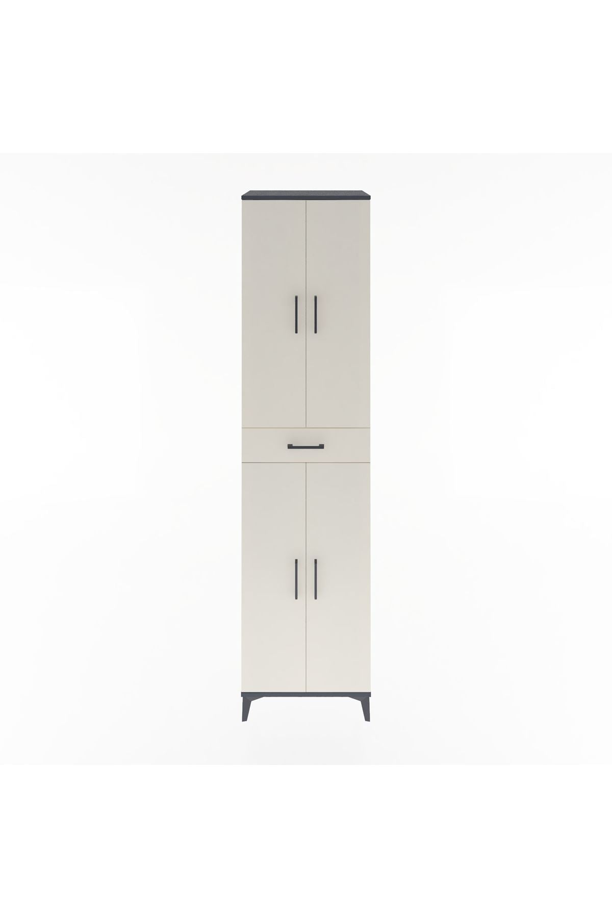 Hyperion Dolap 5 Raflı Tek Çekmeceli 4 Kapaklı 60x44x243 - S65M078V4B