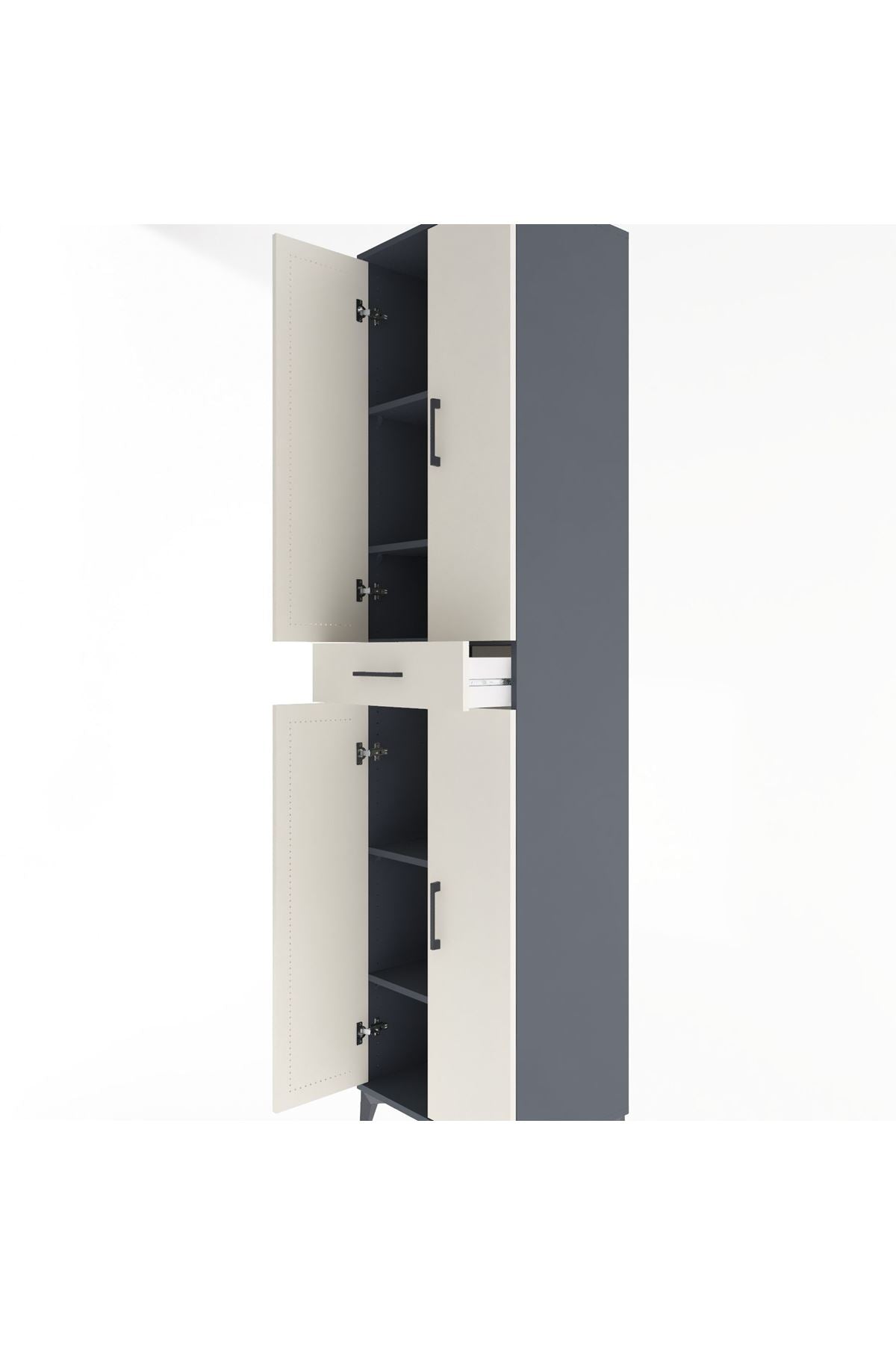 Hyperion Dolap 5 Raflı Tek Çekmeceli 4 Kapaklı 60x44x243 - S65M078V4B
