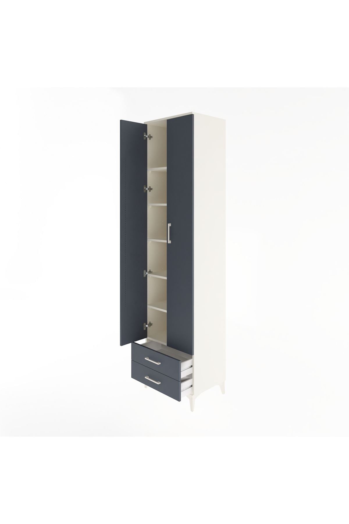 Hyperion Dolap 6 Raflı 2 Çekmeceli 2 Kapaklı 60x44x243 - S65M079V2B
