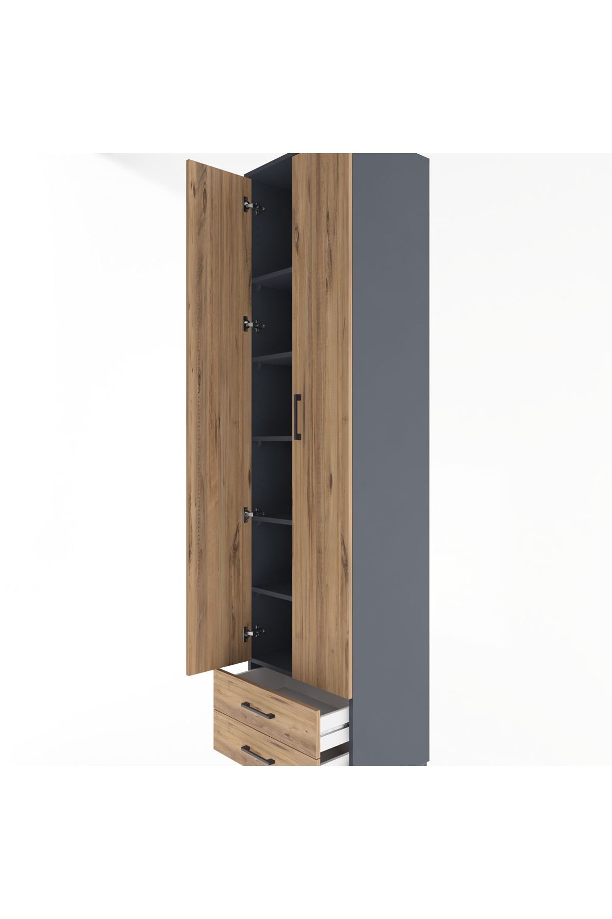 Hyperion Dolap 6 Raflı 2 Çekmeceli 2 Kapaklı 60x44x243 - S65M079V6B