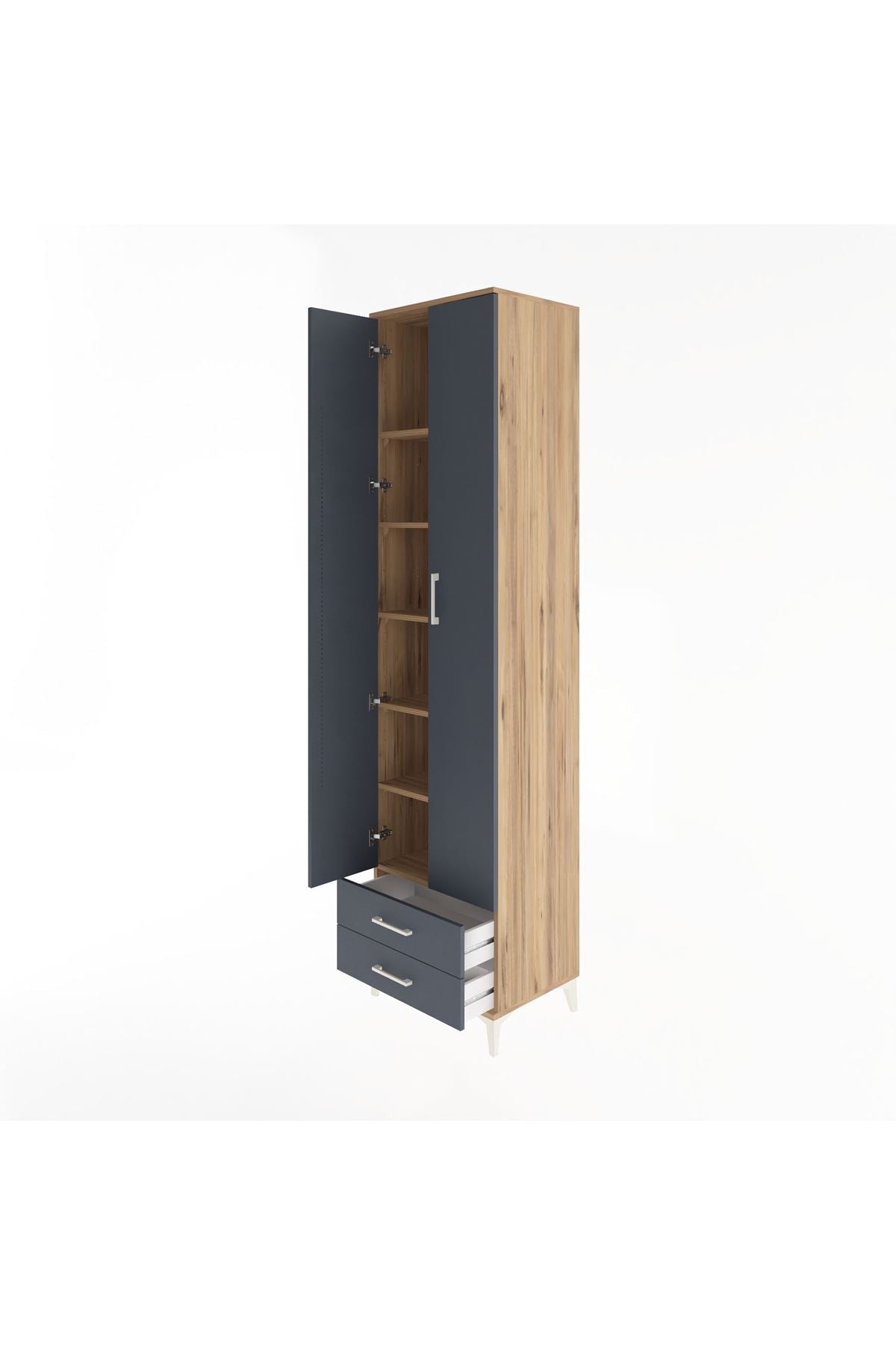 Hyperion Dolap 6 Raflı 2 Çekmeceli 2 Kapaklı 60x44x243 - S65M079V8B