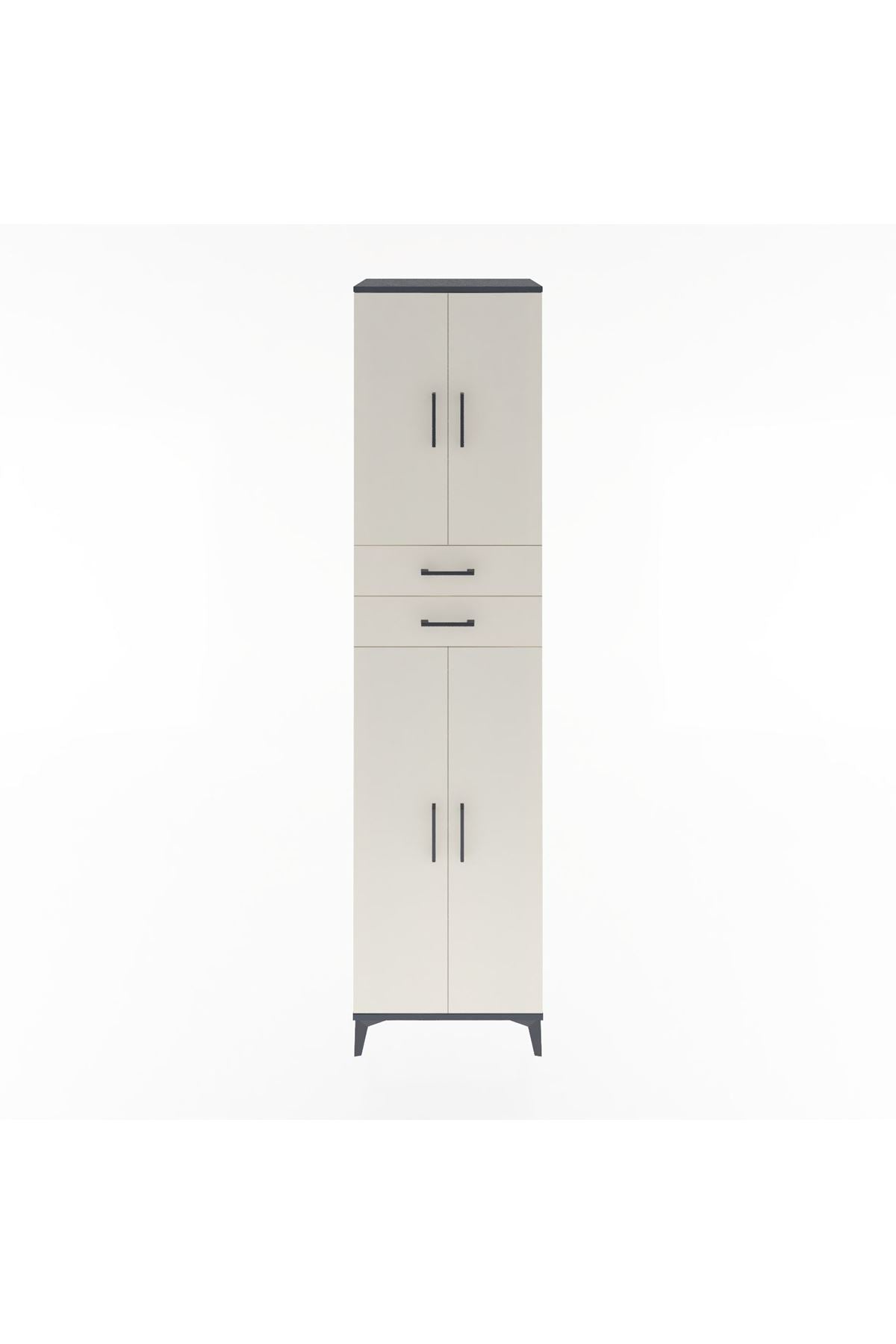 Hyperion Dolap 5 Raflı 2 Çekmeceli 4 Kapaklı 60x44x243 - S65M081V4B