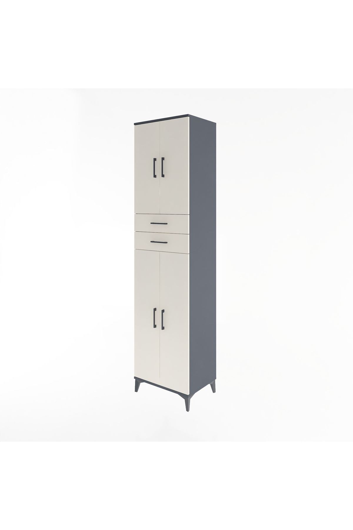 Hyperion Dolap 5 Raflı 2 Çekmeceli 4 Kapaklı 60x44x243 - S65M081V4B