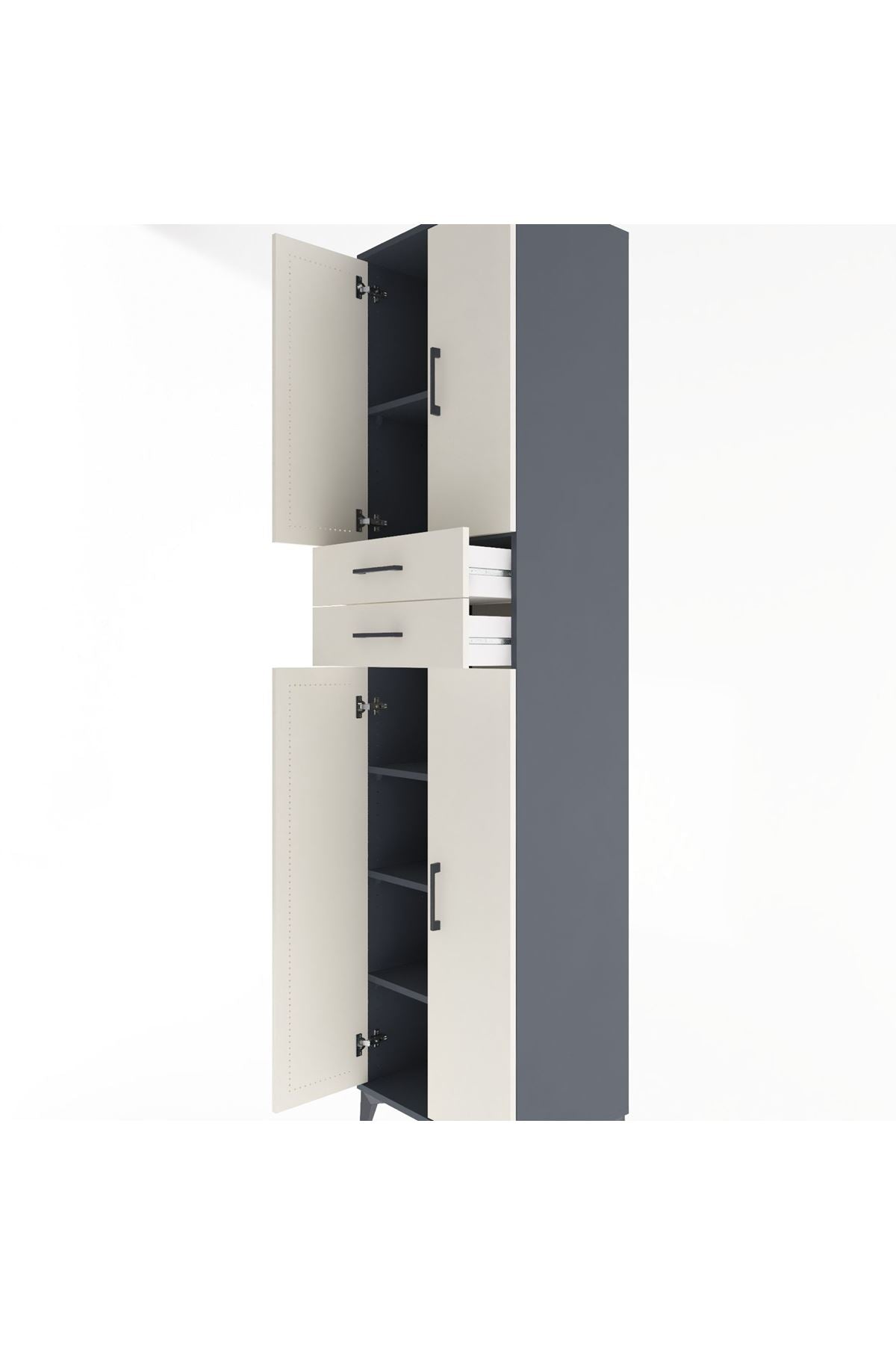 Hyperion Dolap 5 Raflı 2 Çekmeceli 4 Kapaklı 60x44x243 - S65M081V4B