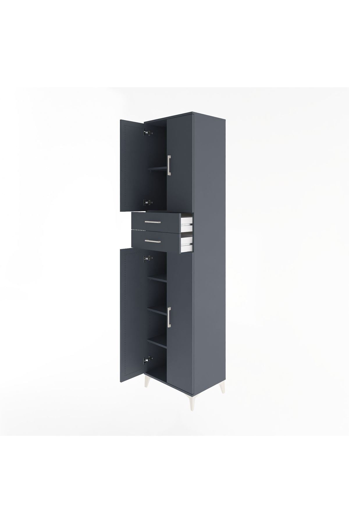 Hyperion Dolap 5 Raflı 2 Çekmeceli 4 Kapaklı 60x44x243 - S65M081V5B